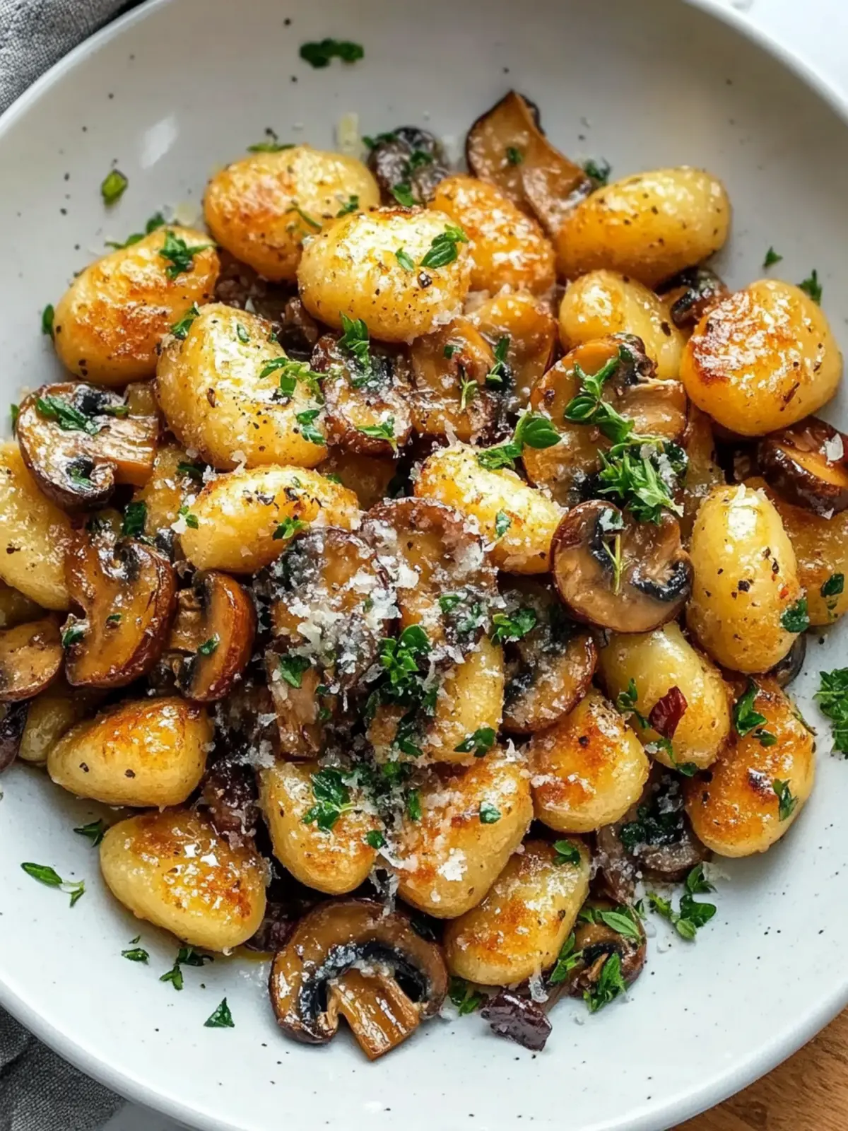 Pan-Fried Gnocchi with Garlic Butter Mushrooms