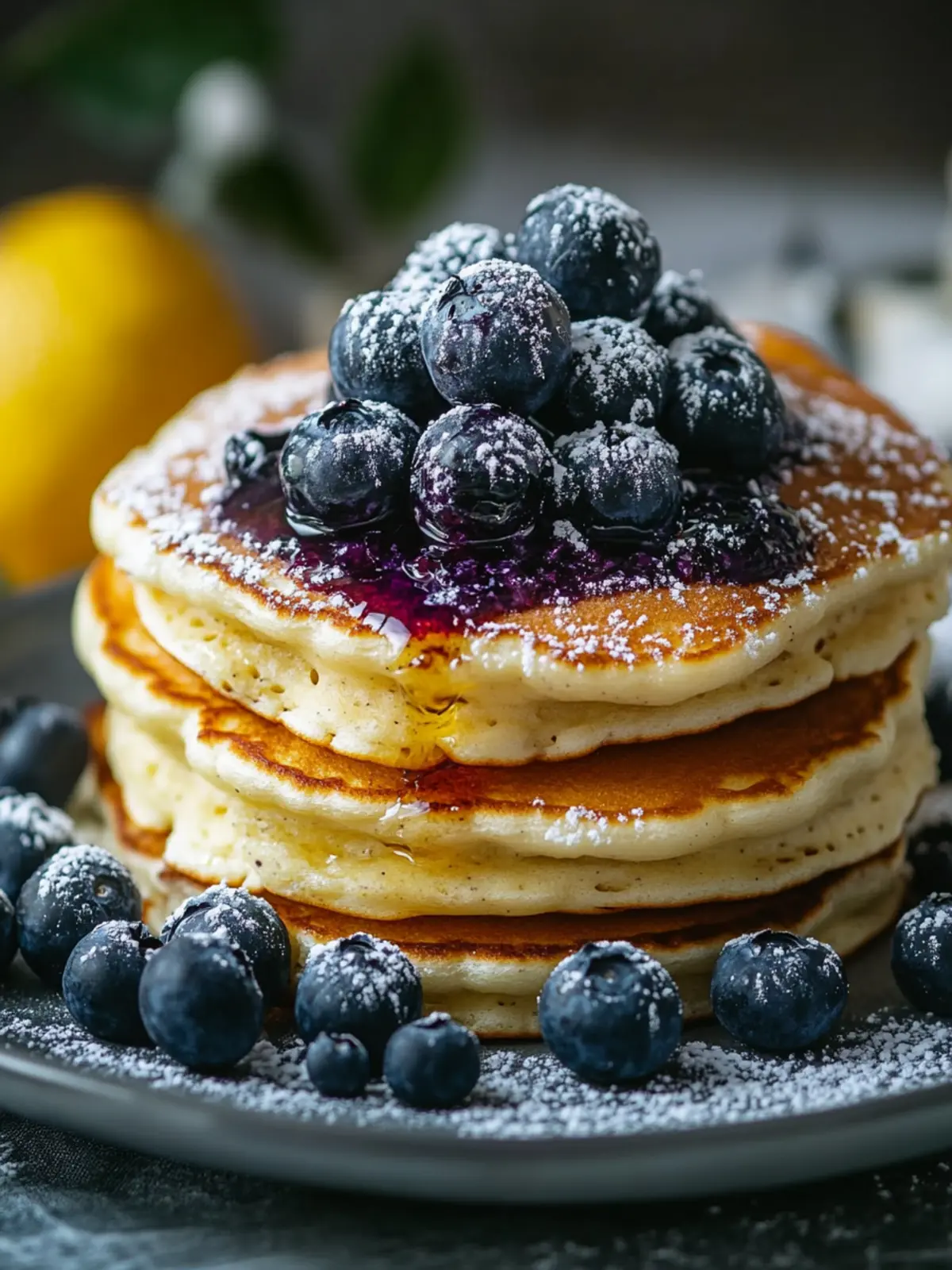 Fluffy Lemon Ricotta Pancakes with Blueberry Bliss 5 Lemon Ricotta Pancakes with Blueberry