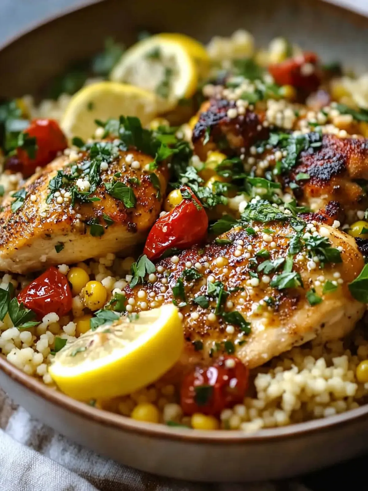 Lemony Mediterranean Chicken and Couscous in One Pan Magic 3 Lemony Mediterranean Chicken and Couscous