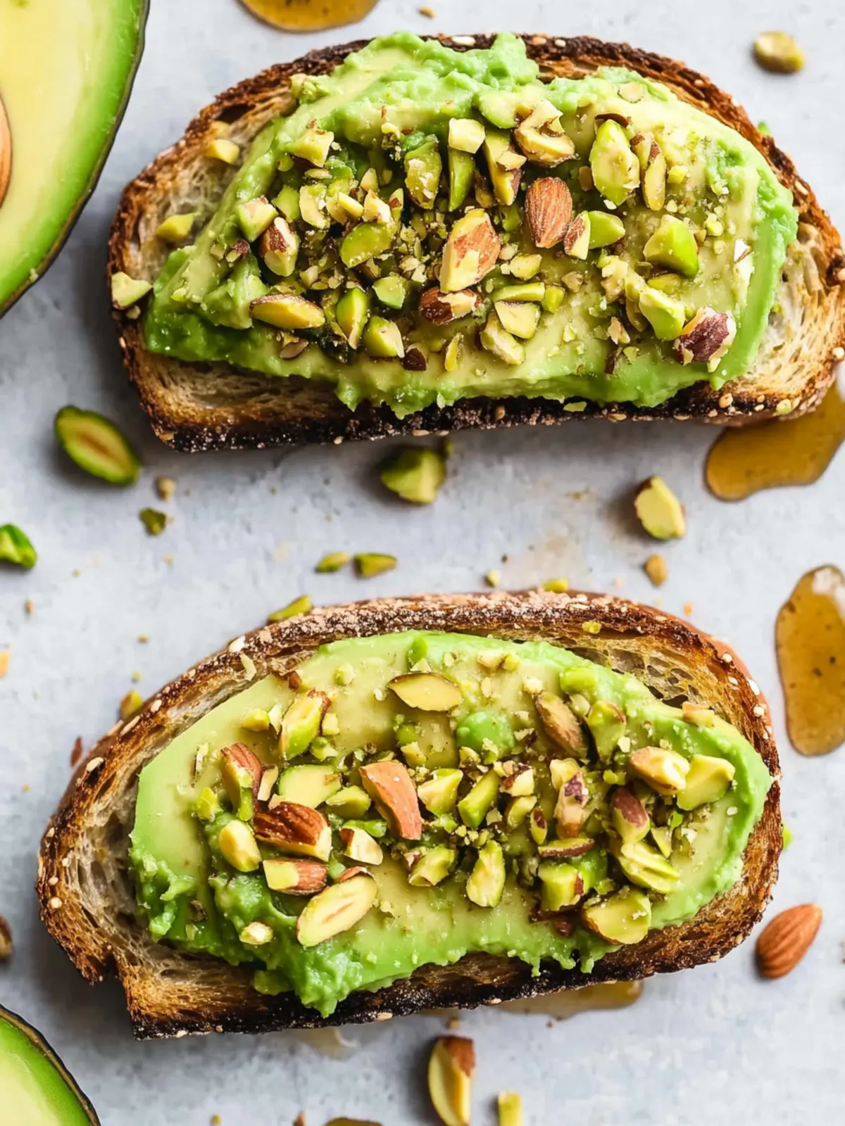 Indulge in Pistachio Honey Avocado Toast Bliss Today! 3 Pistachio Honey Avocado Toast