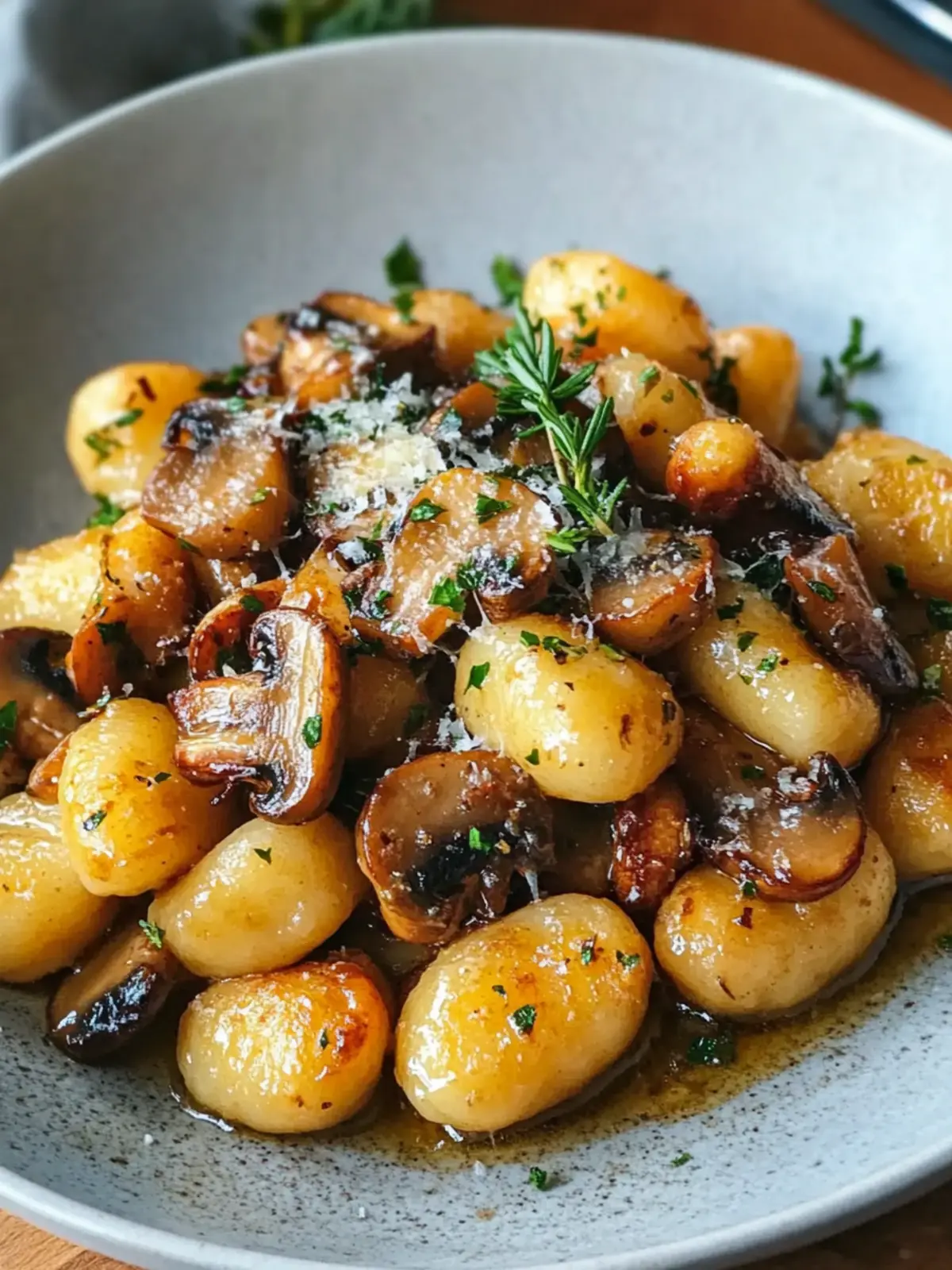 Pan-Fried Gnocchi with Garlic Butter Mushrooms