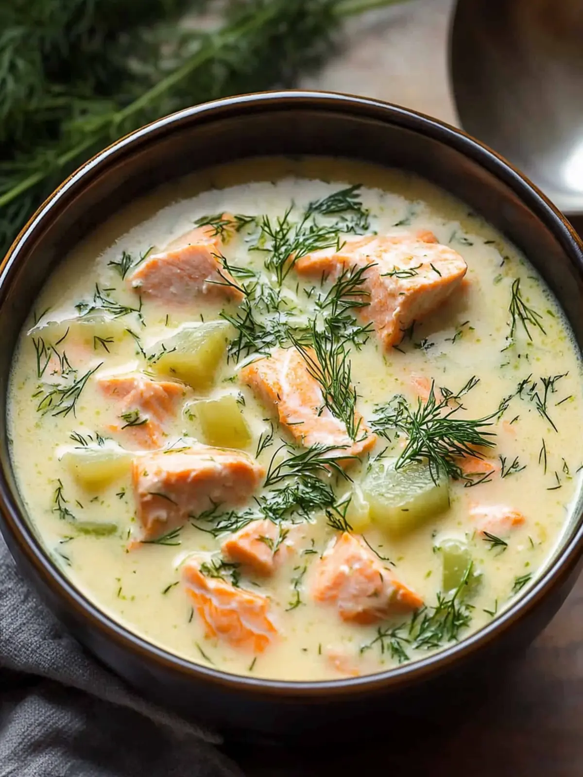 Creamy Dill Salmon Soup: Cozy Comfort in Every Spoonful 3 Creamy Dill Salmon Soup