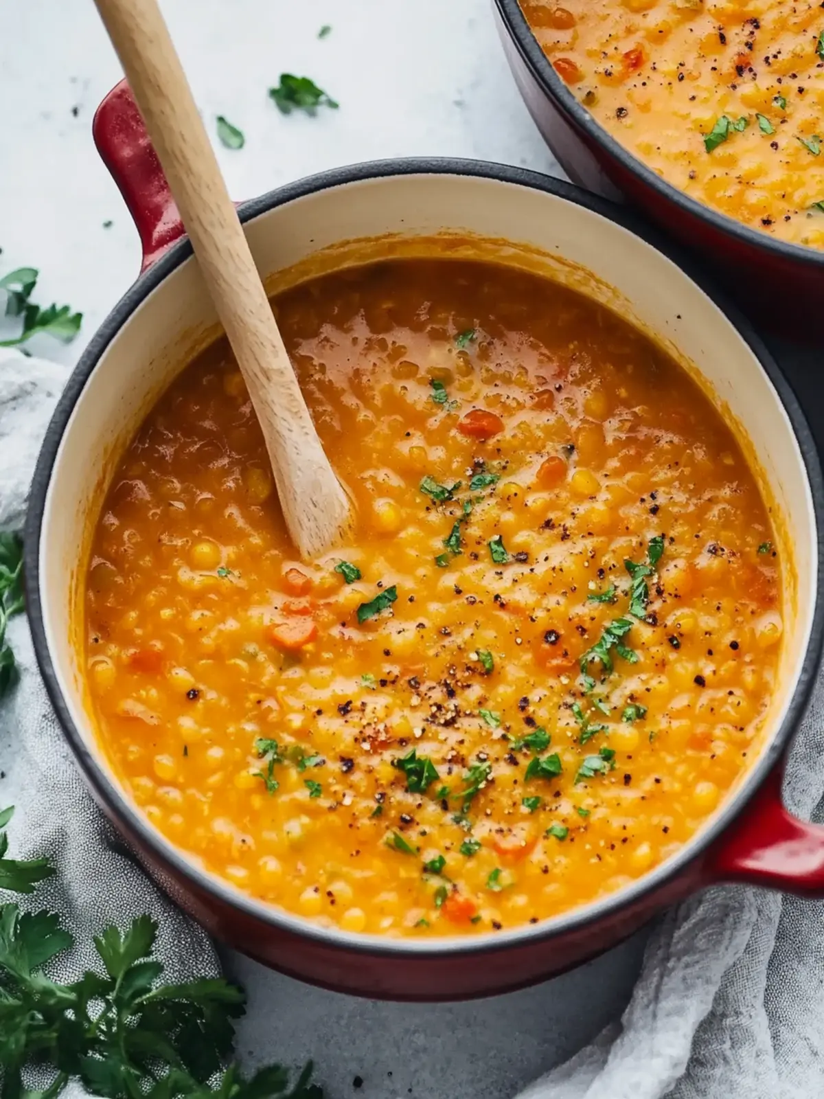 Hearty Red Lentil Soup: A Creamy Mediterranean Comfort 2 Red Lentil Soup