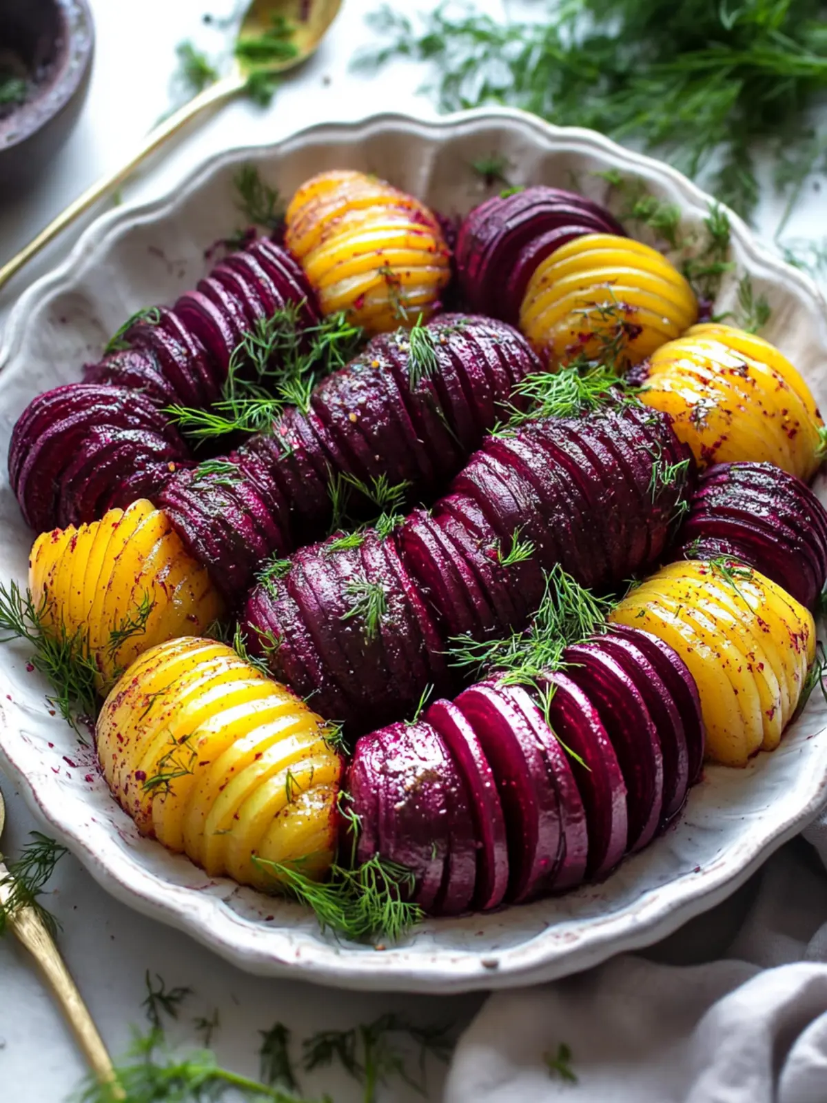 Savory Roasted Hasselback Beets with Dill Dressing Delight 5 Roasted Hasselback Beets with Dill Dressing