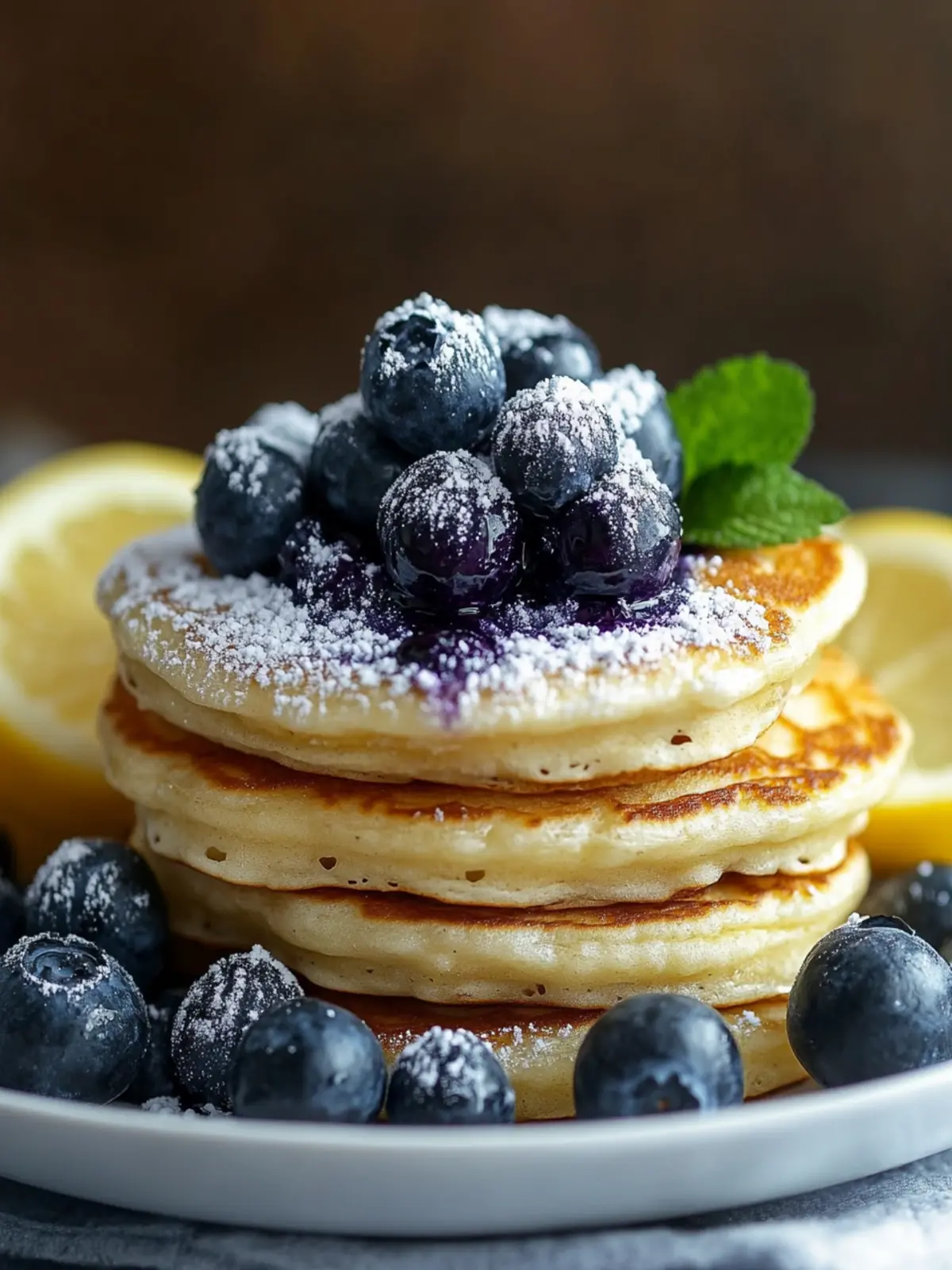 Fluffy Lemon Ricotta Pancakes with Blueberry Bliss 3 Lemon Ricotta Pancakes with Blueberry