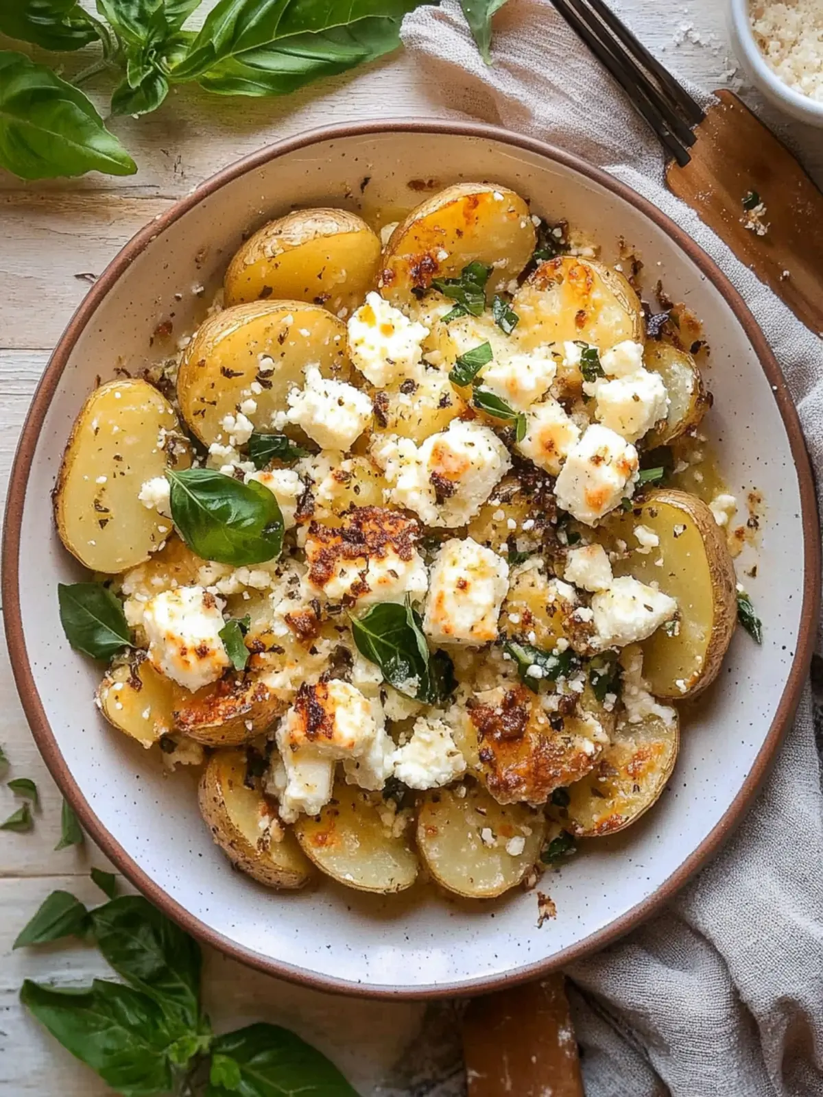 Savory Baked Feta Potatoes with Garlic and Honey Drizzle 3 Baked Feta Potatoes
