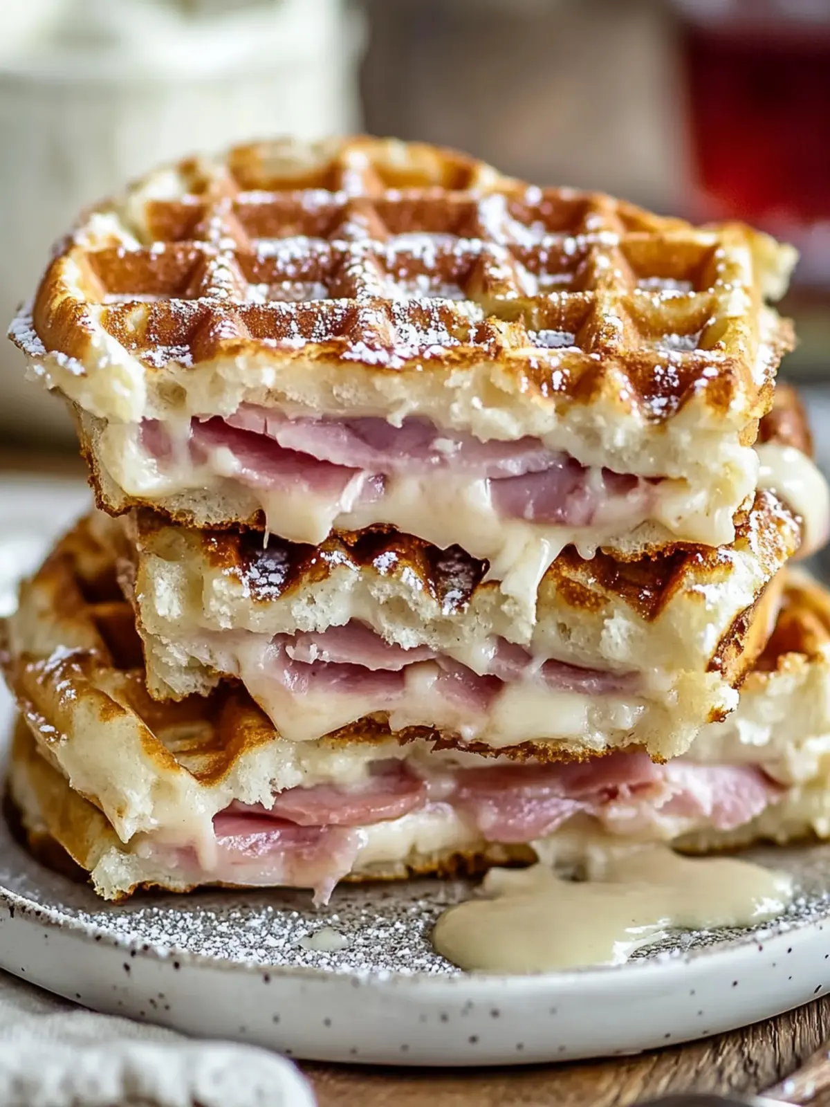 Easy Monte Cristo Waffle Sandwiches with Ham and Gruyere Delight 3 Easy Monte Cristo Waffle Sandwiches With Ham And Gruyere