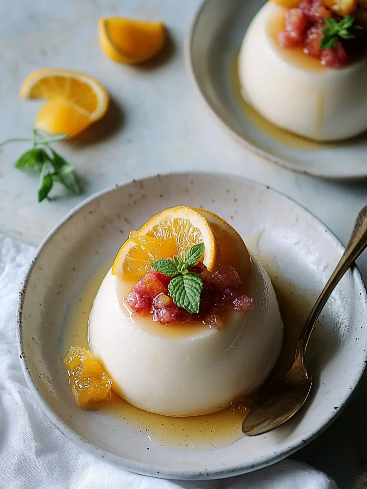 Creamy Coconut Milk Panna Cotta with Honey Citrus Compote 4 Coconut Milk Panna Cotta with Honey Citrus Compote
