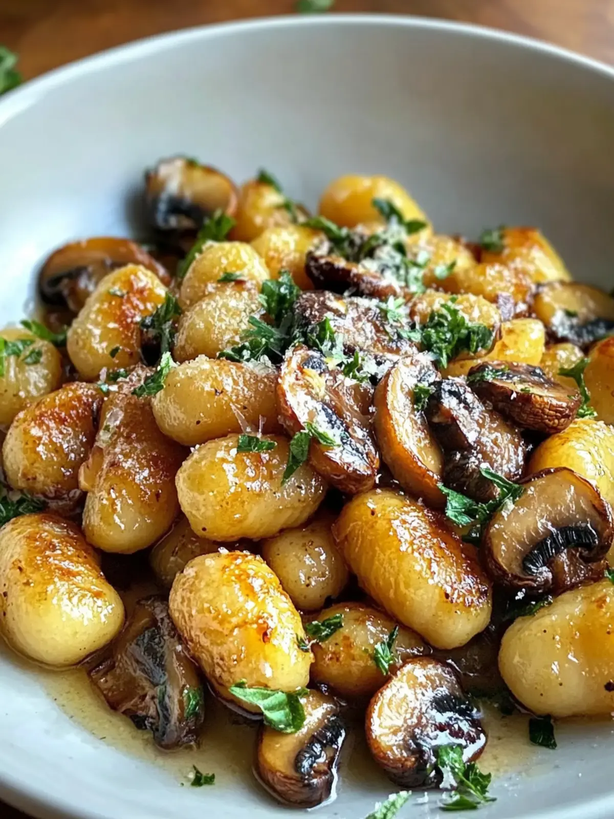 Pan-Fried Gnocchi with Garlic Butter Mushrooms