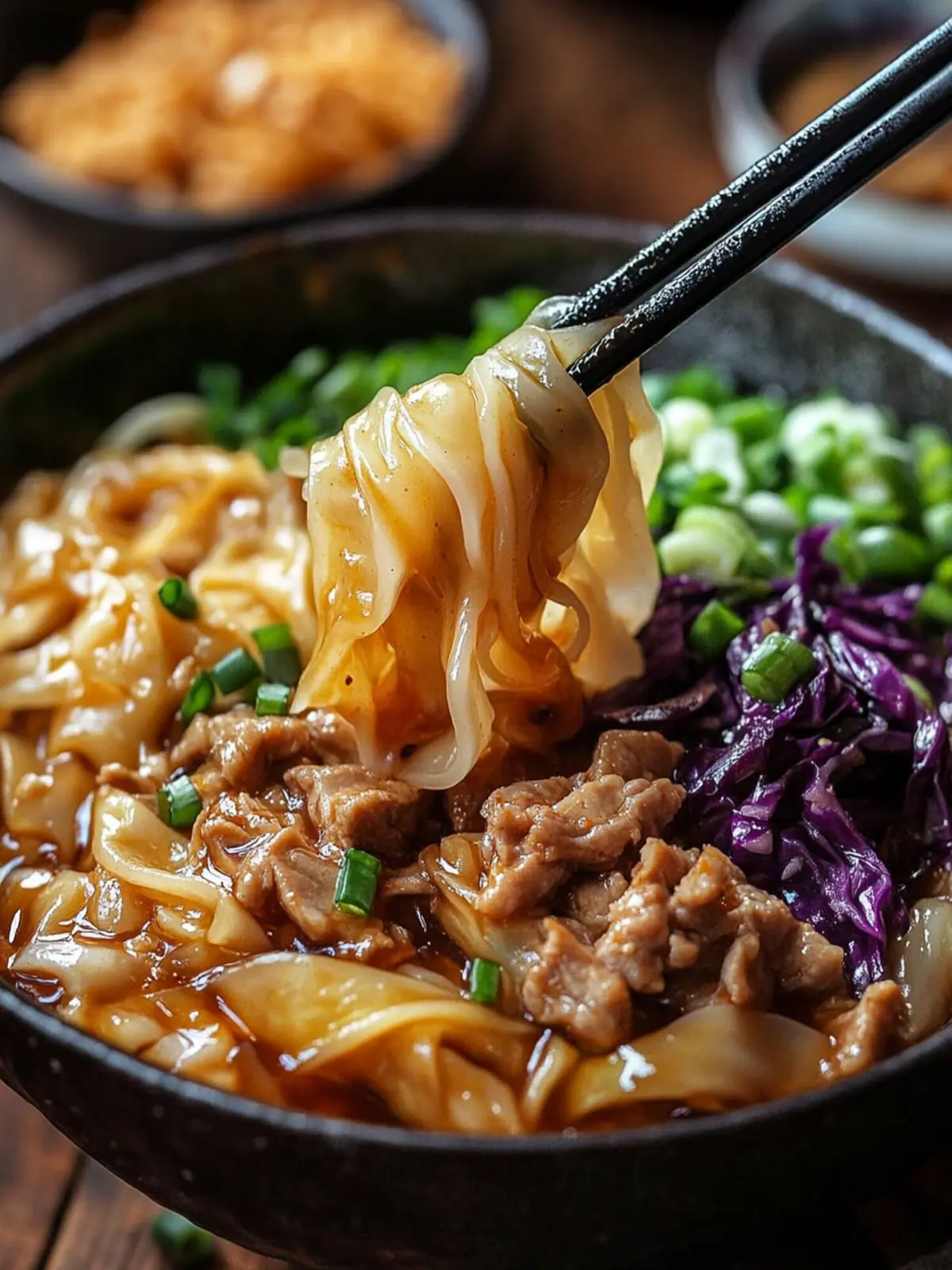 Savory Potsticker Noodle Bowl with Pork & Cabbage Slaw Delight 5 Potsticker Noodle Bowl with Pork & Cabbage Slaw