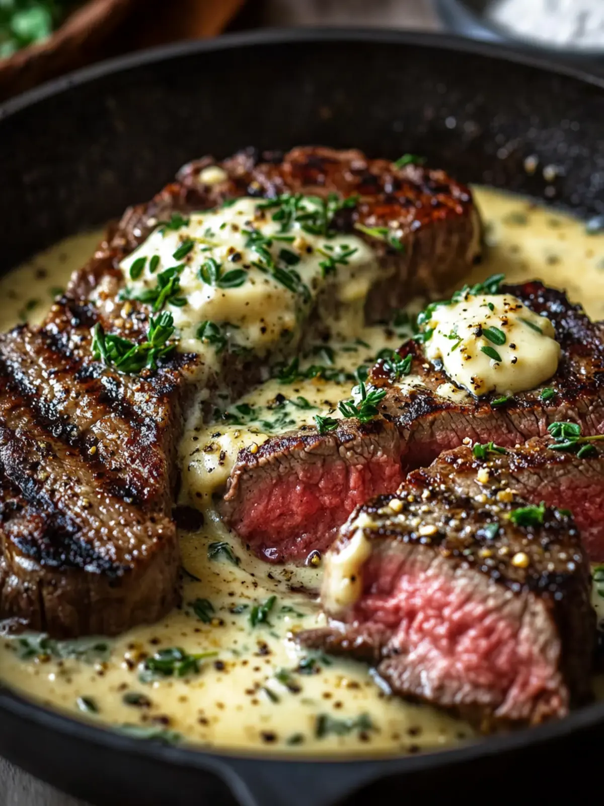 Garlic Butter Steak with Parmesan Cream Sauce for Ultimate Comfort 4 Garlic Butter Steak with Parmesan Cream Sauce