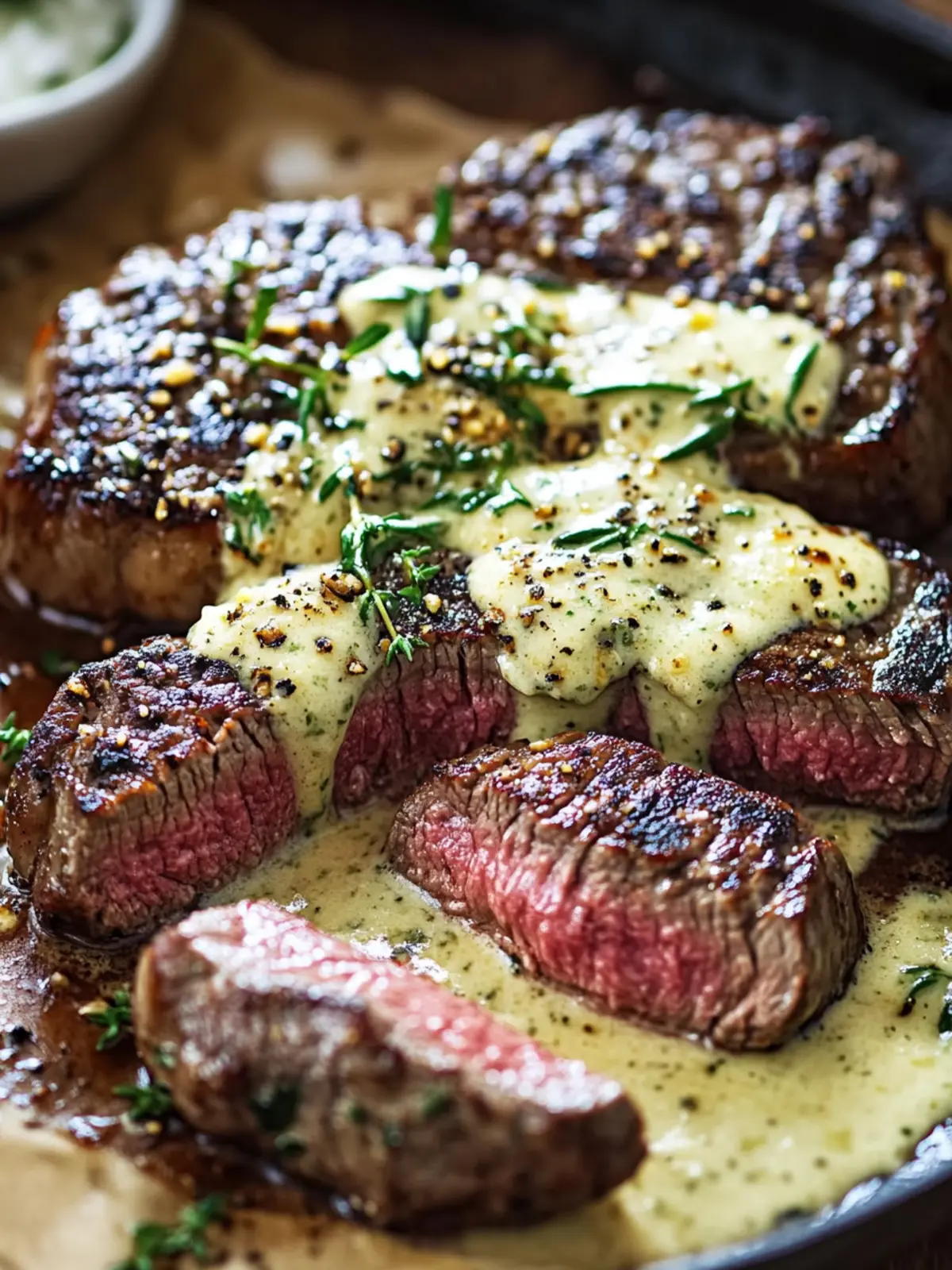 Garlic Butter Steak with Parmesan Cream Sauce for Ultimate Comfort 2 Garlic Butter Steak with Parmesan Cream Sauce