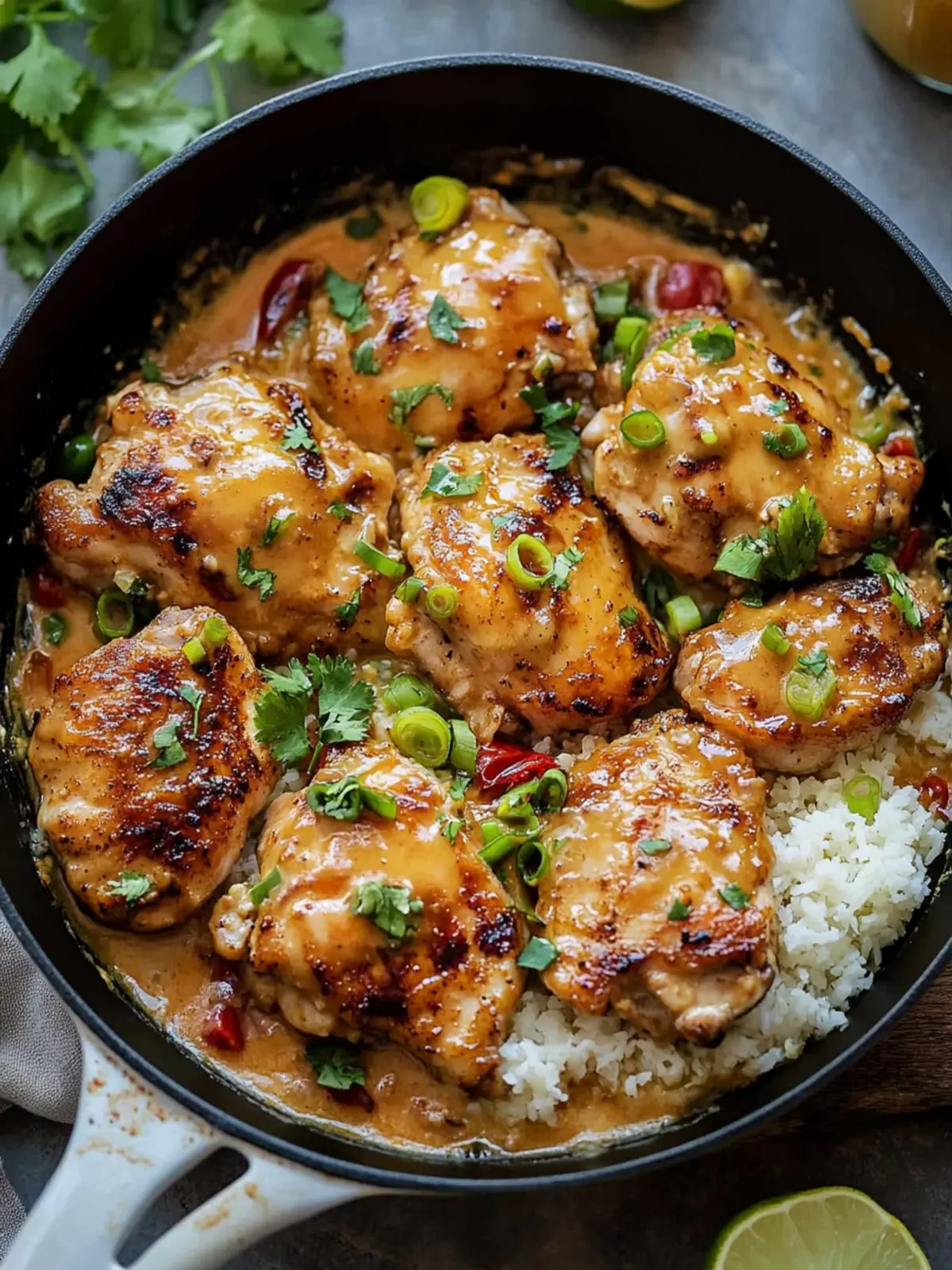 Skillet Bang Bang Chicken Thighs