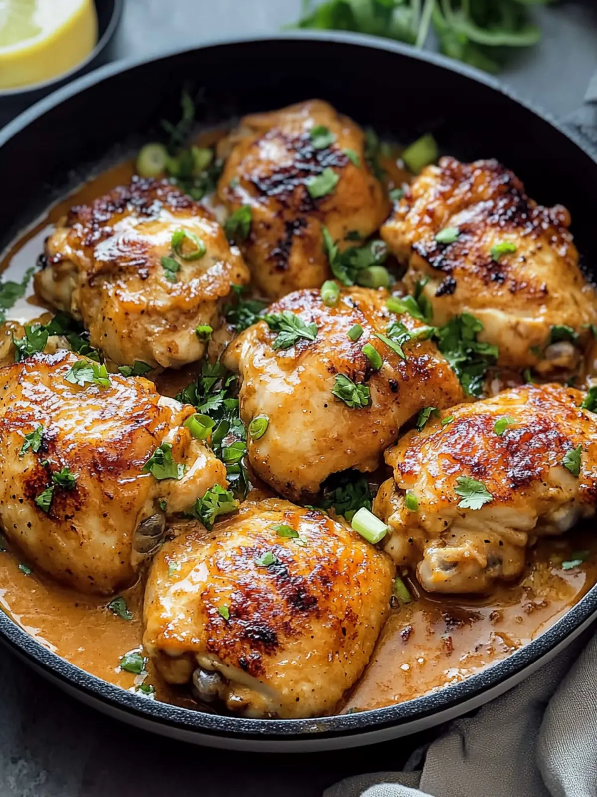 Skillet Bang Bang Chicken Thighs