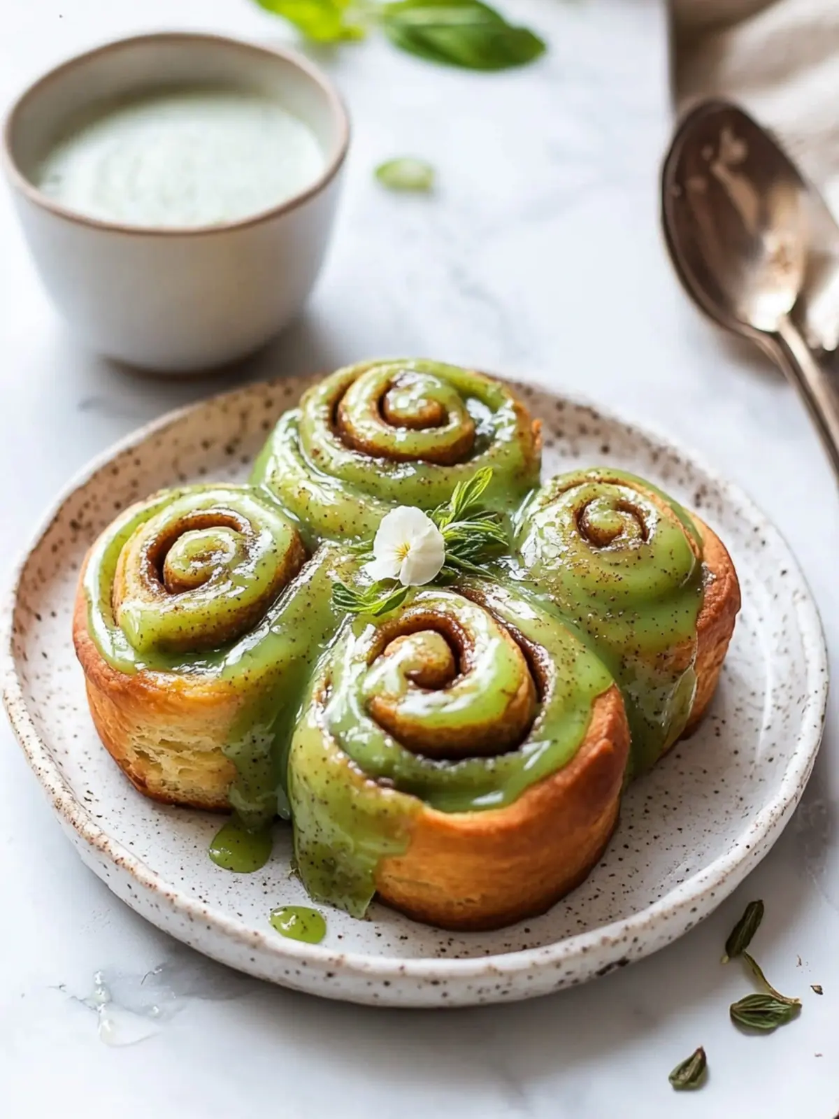 Heavenly Cinnamon Rolls with a Matcha Glaze to Savor 3 Cinnamon Rolls with a Matcha Glaze