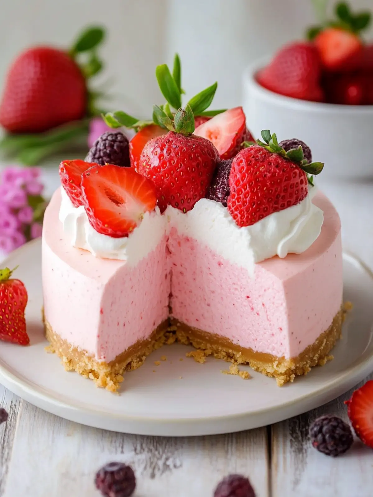 Delicious No-Bake Strawberry Cheesecake for Effortless Indulgence 4 No-Bake Strawberry Cheesecake