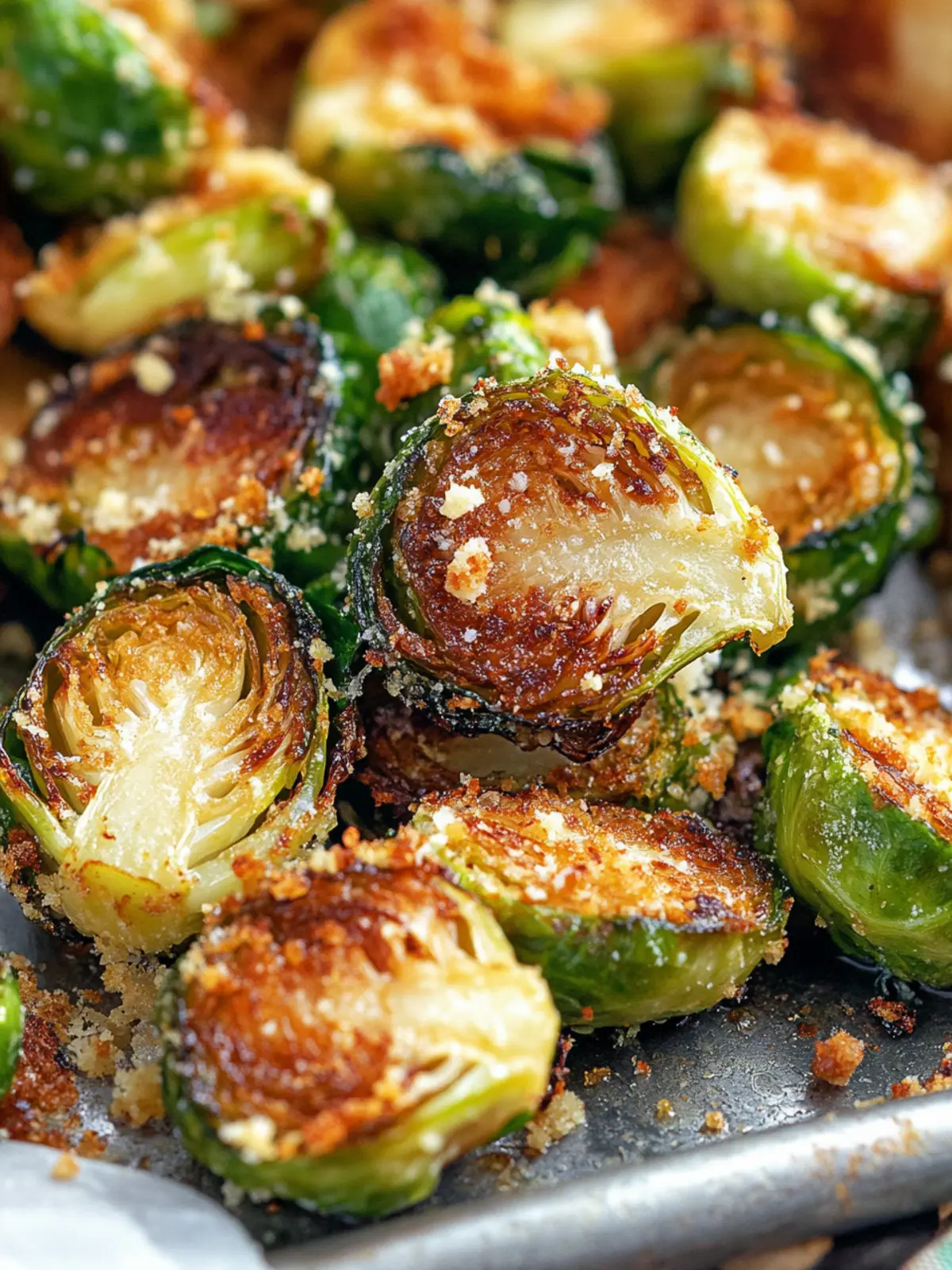Crispy Garlic Parmesan Brussels Sprouts