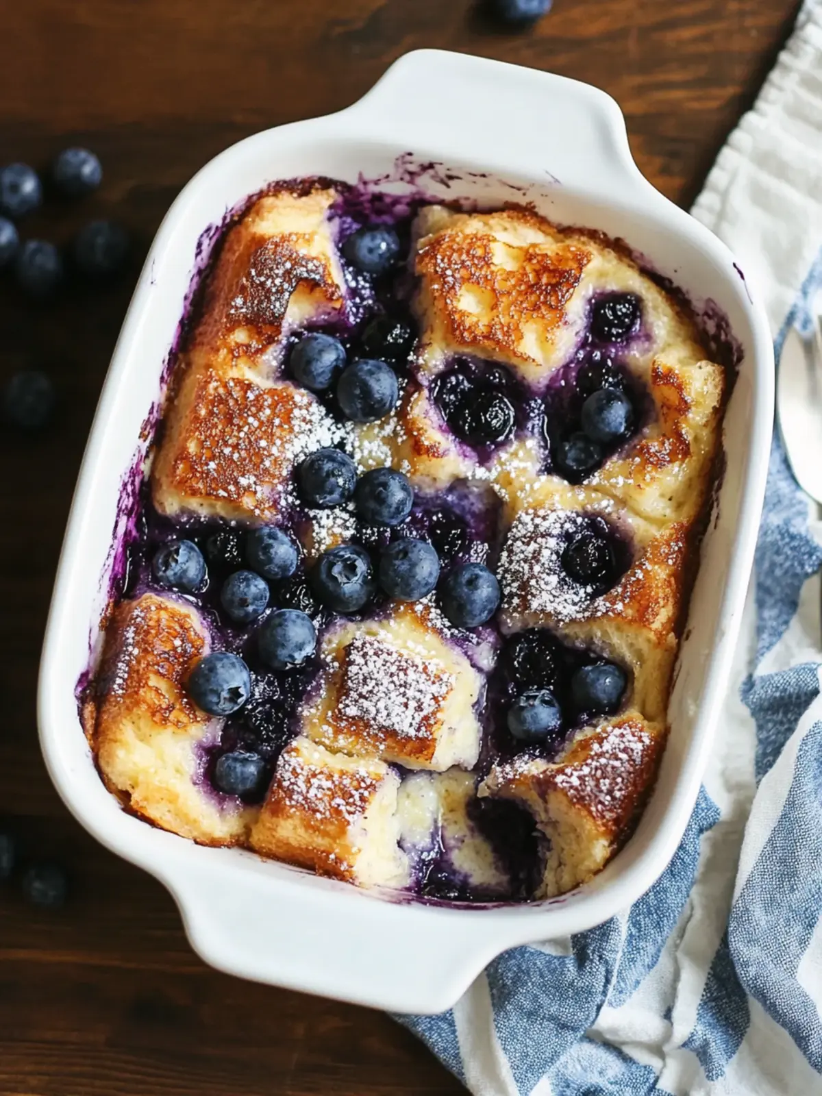 Easy Overnight Blueberry French Toast Casserole
