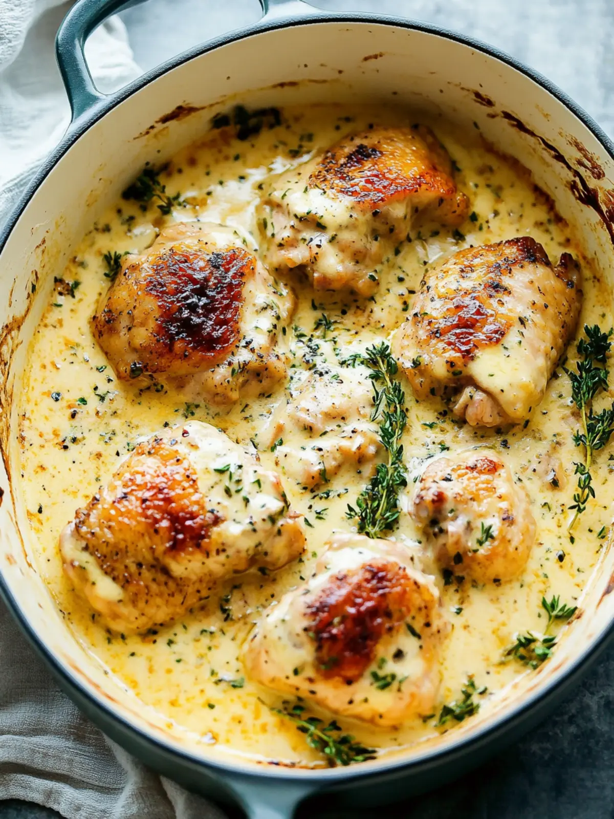 Savory Creamy Oven Baked Chicken Thighs Just Like Grandma's 2 Creamy Oven Baked Chicken Thighs