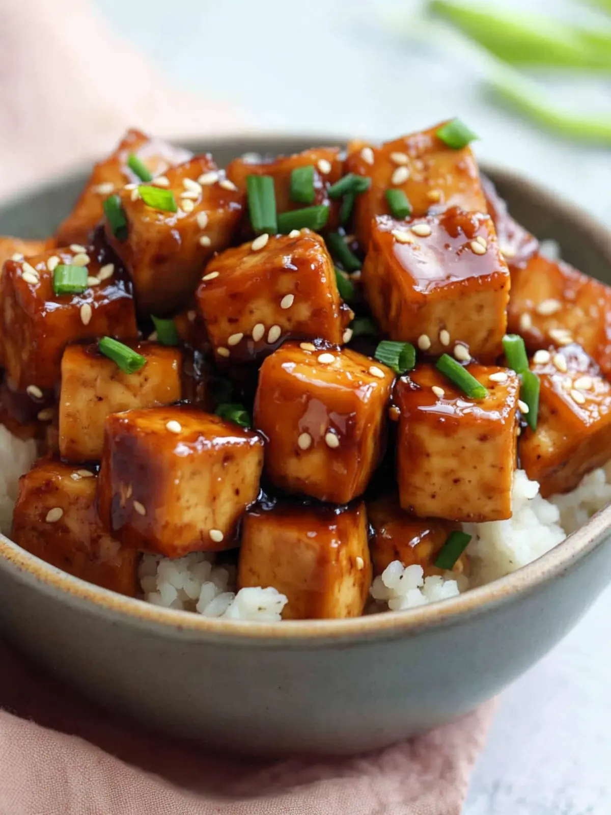 Sticky Glazed Maple Miso Tofu