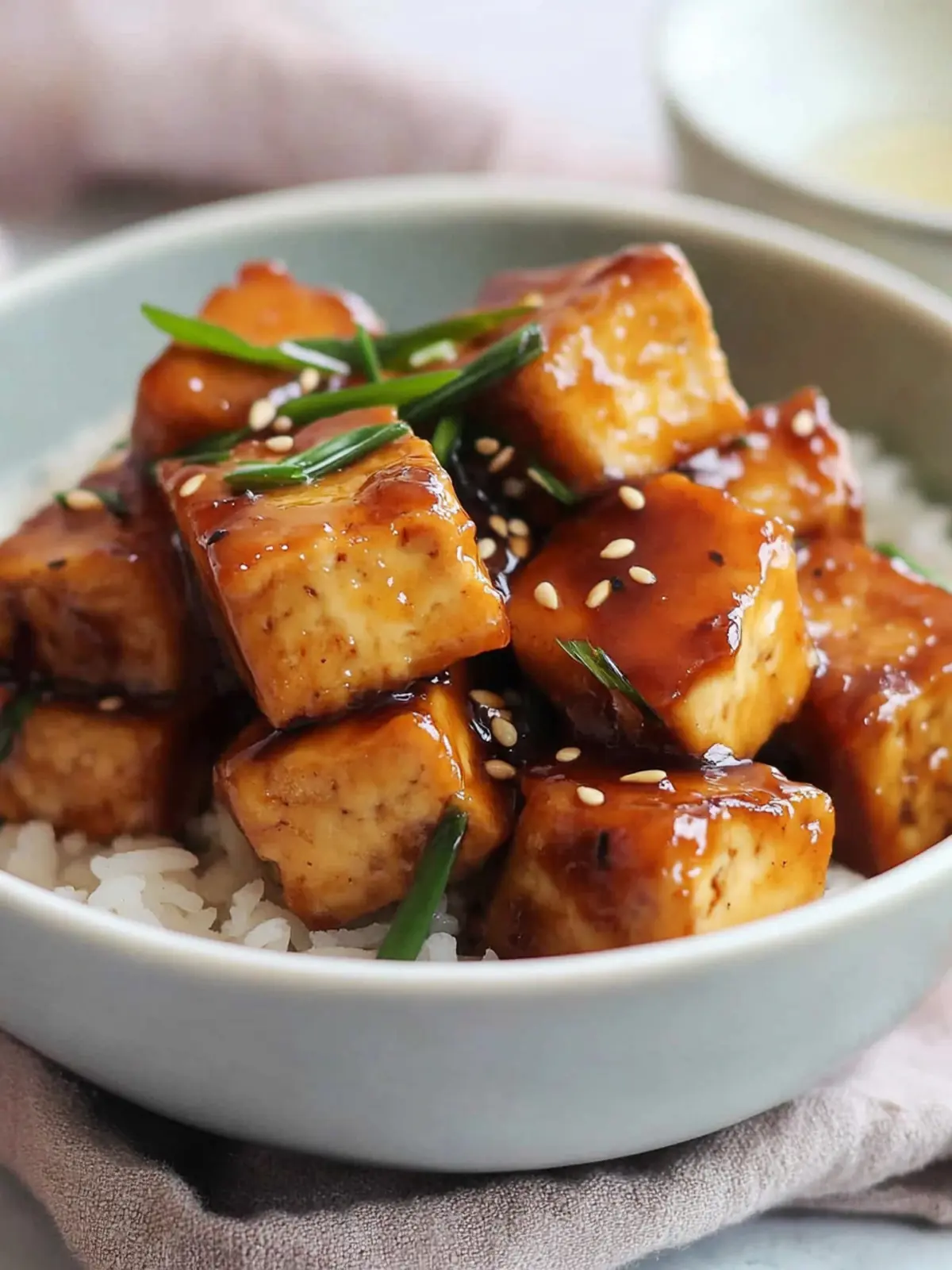 Sticky Glazed Maple Miso Tofu
