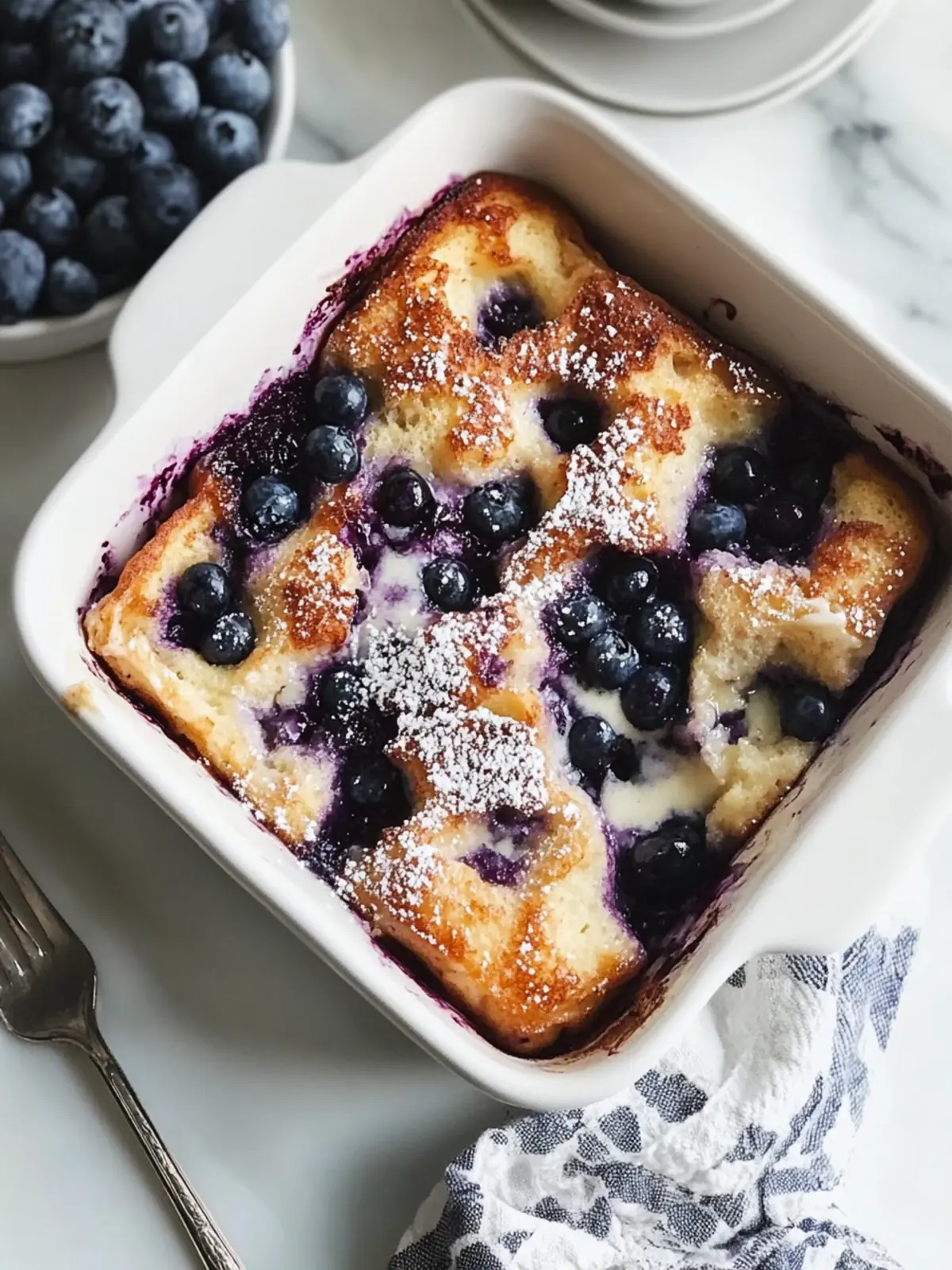 Easy Overnight Blueberry French Toast Casserole