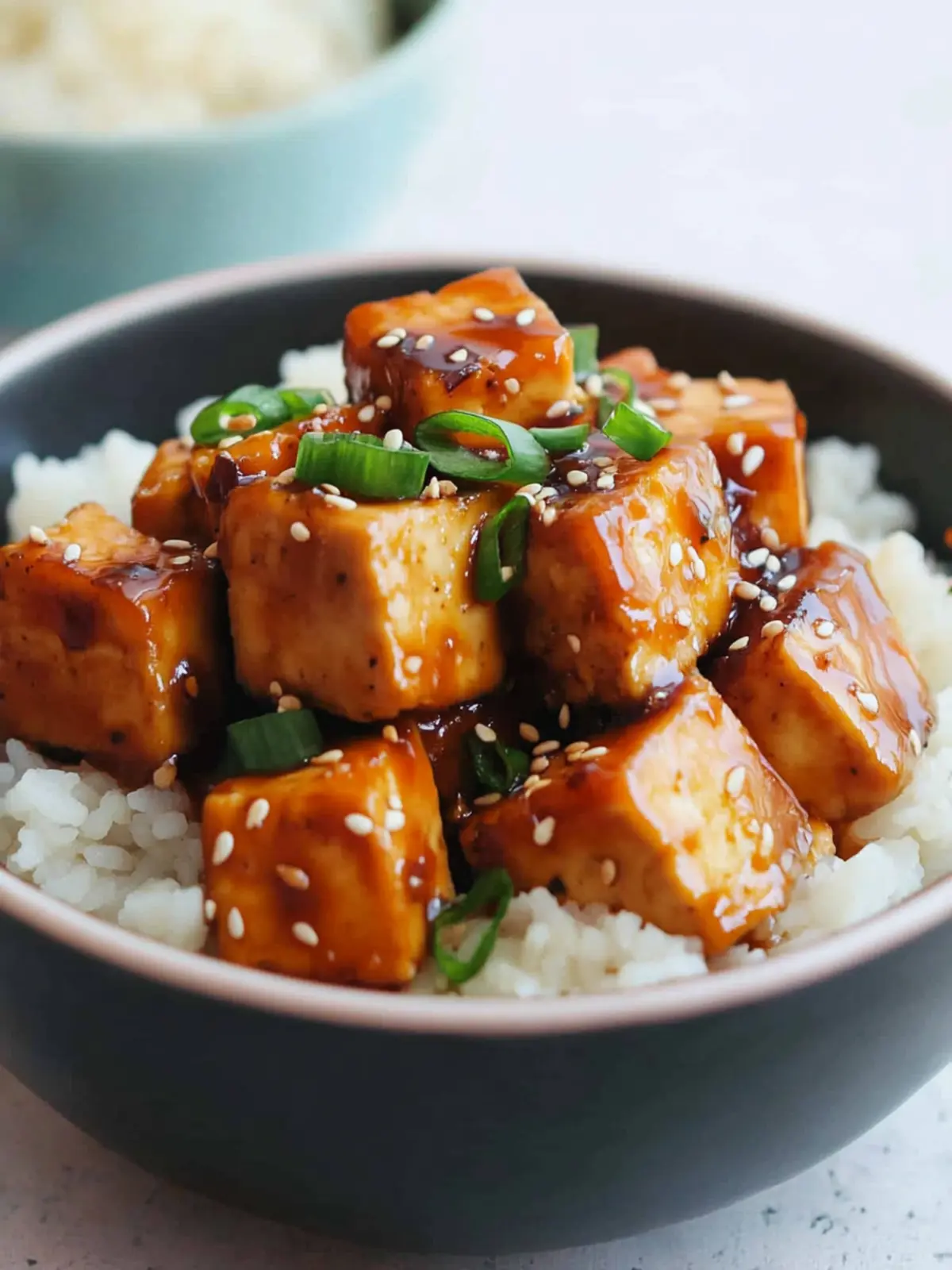 Sticky Glazed Maple Miso Tofu