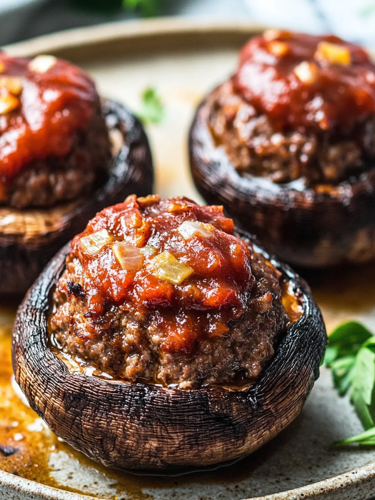Keto Stuffed Portobello Mushrooms with Meatloaf