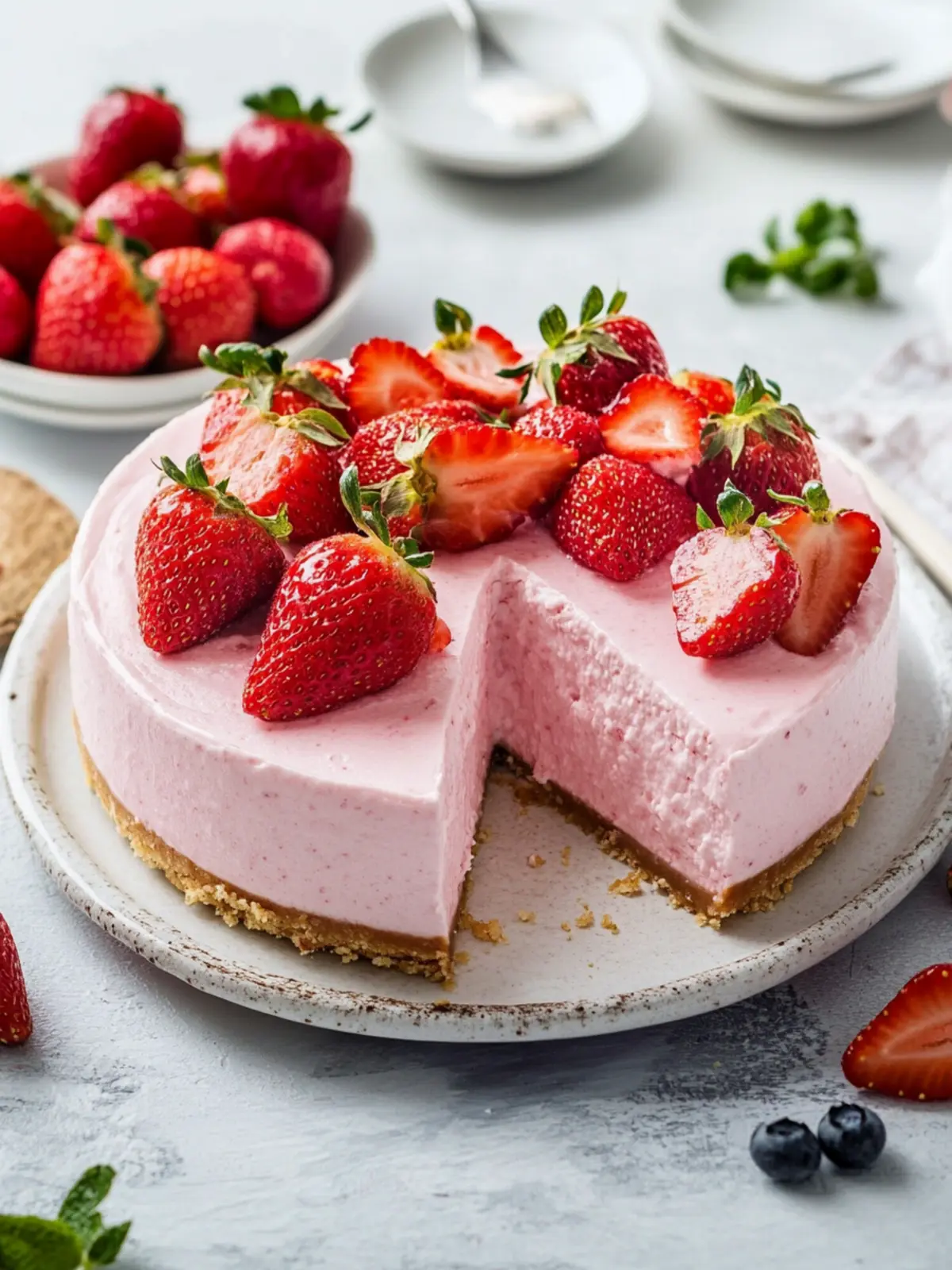 Delicious No-Bake Strawberry Cheesecake for Effortless Indulgence 5 No-Bake Strawberry Cheesecake