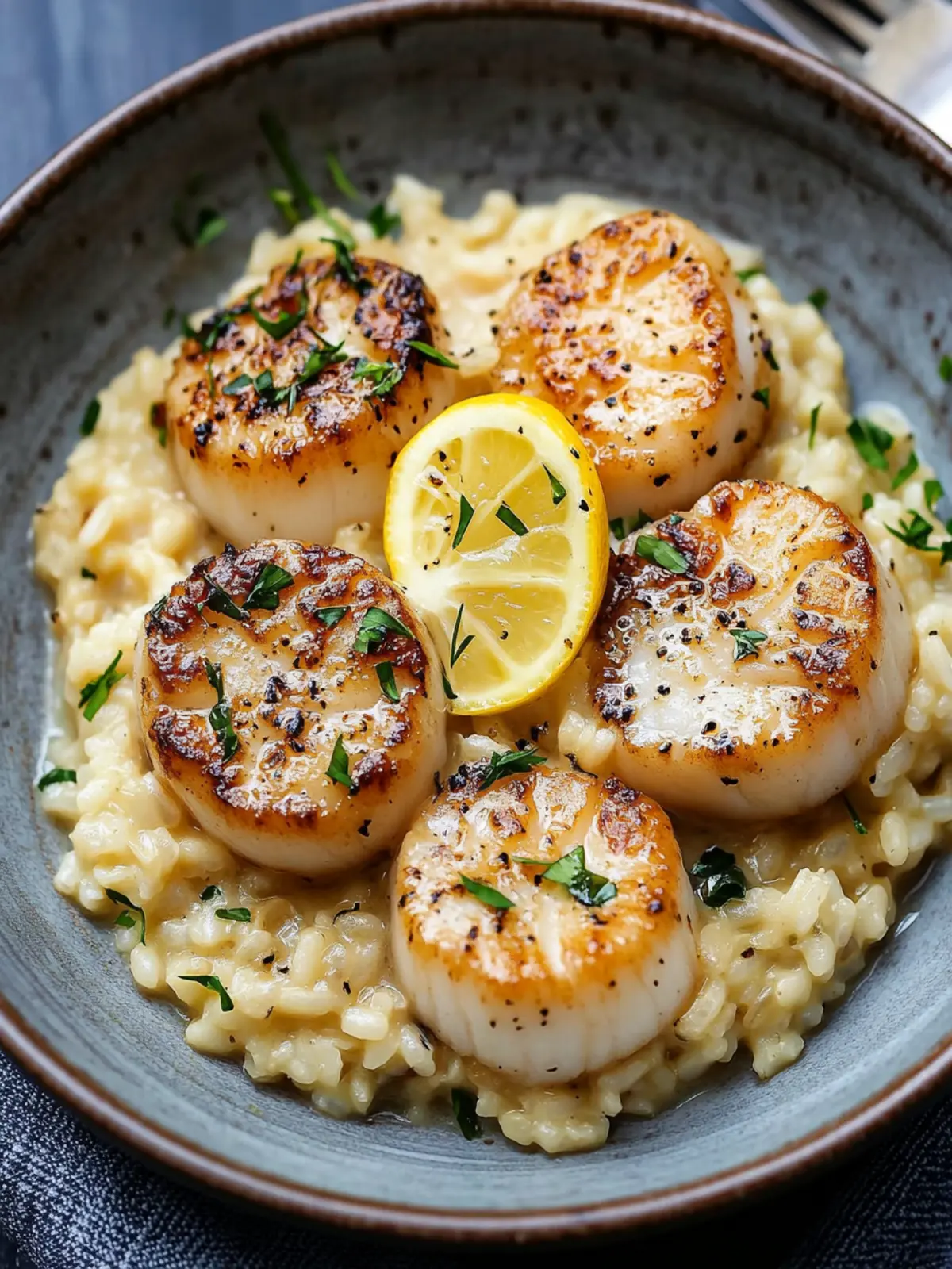 Lemon Butter Scallops Over Parmesan Risotto for a Fancy Feast 5 Lemon Butter Scallops Over Parmesan Risotto