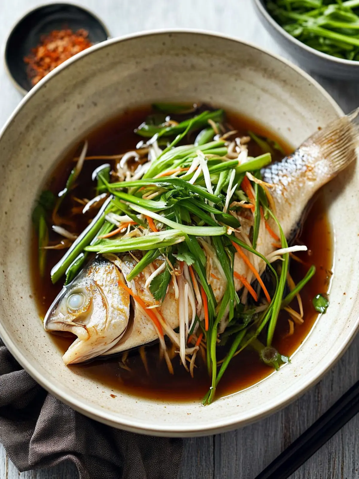 Steamed Fish with Ginger and Soy Sauce: A Flavorful Delight 3 Steamed Fish with Ginger and Soy Sauce
