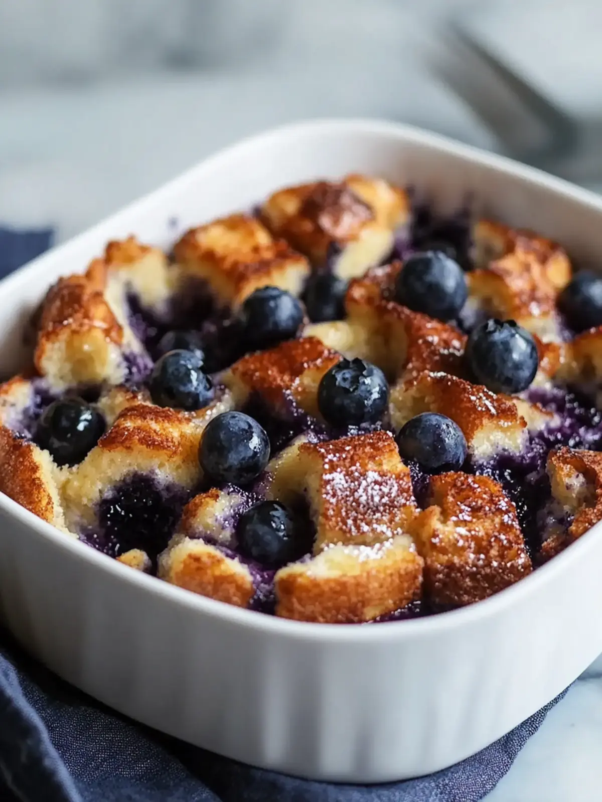 Easy Overnight Blueberry French Toast Casserole
