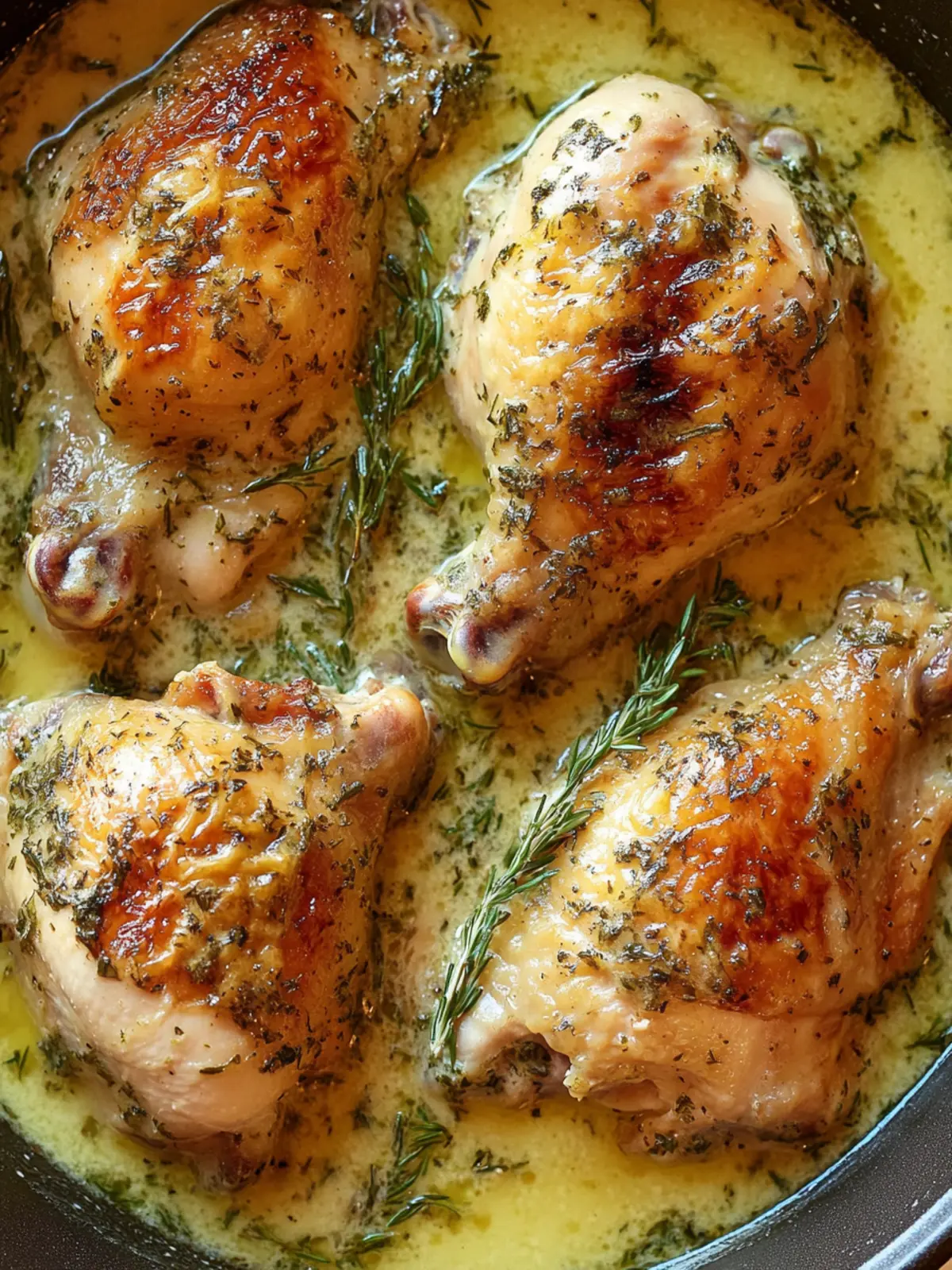 Herb Roasted Chicken in Creamy White Wine Sauce