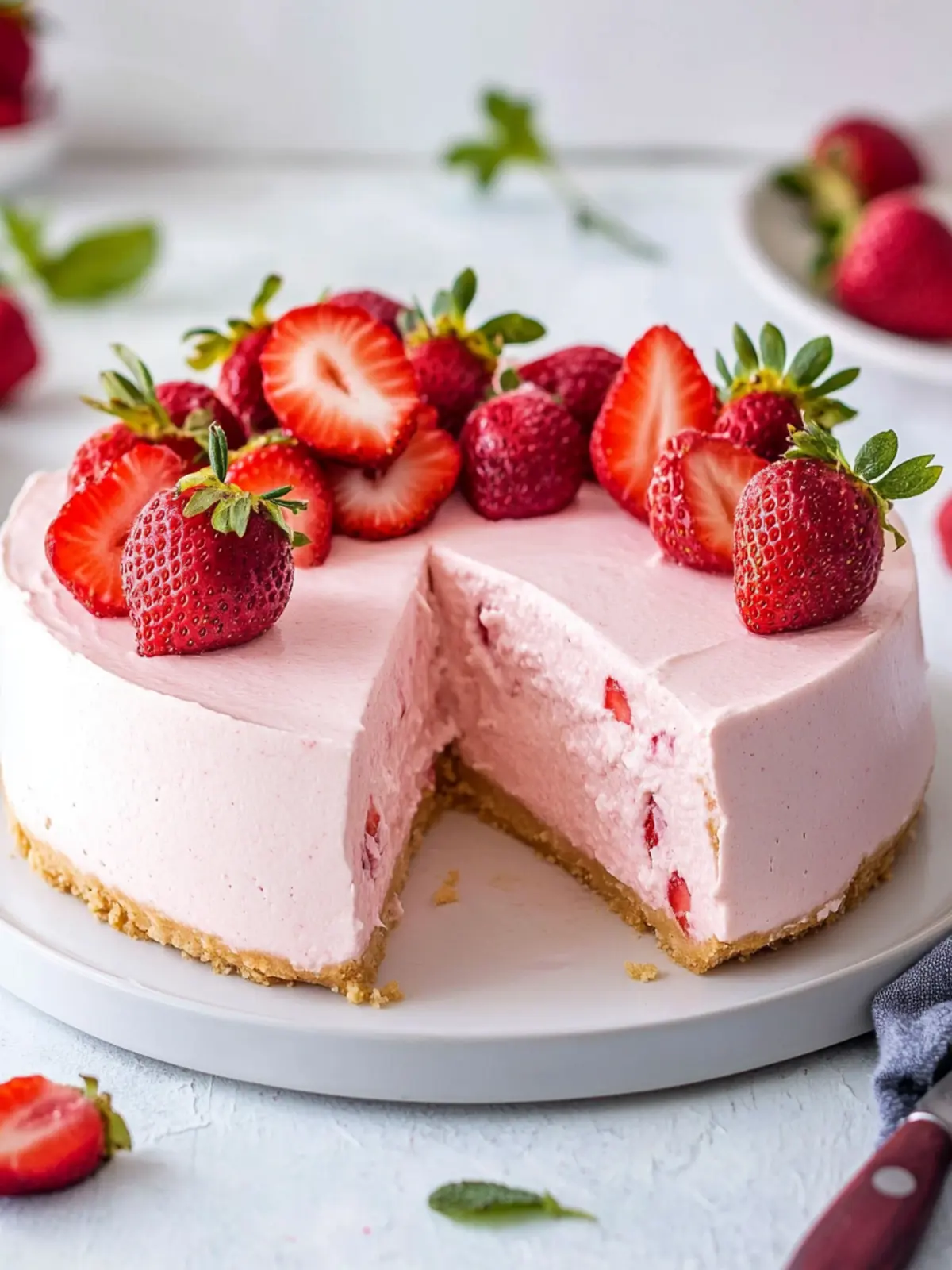 No-Bake Strawberry Cheesecake
