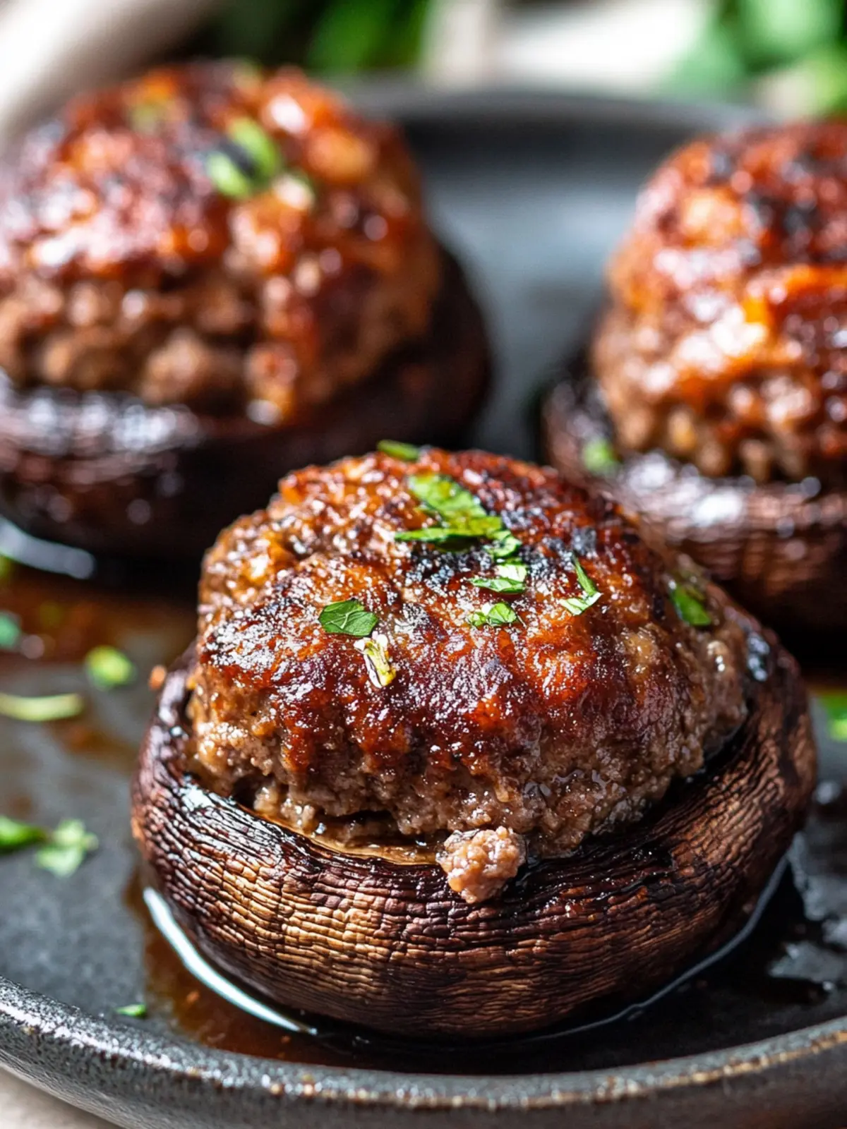Keto Stuffed Portobello Mushrooms with Meatloaf