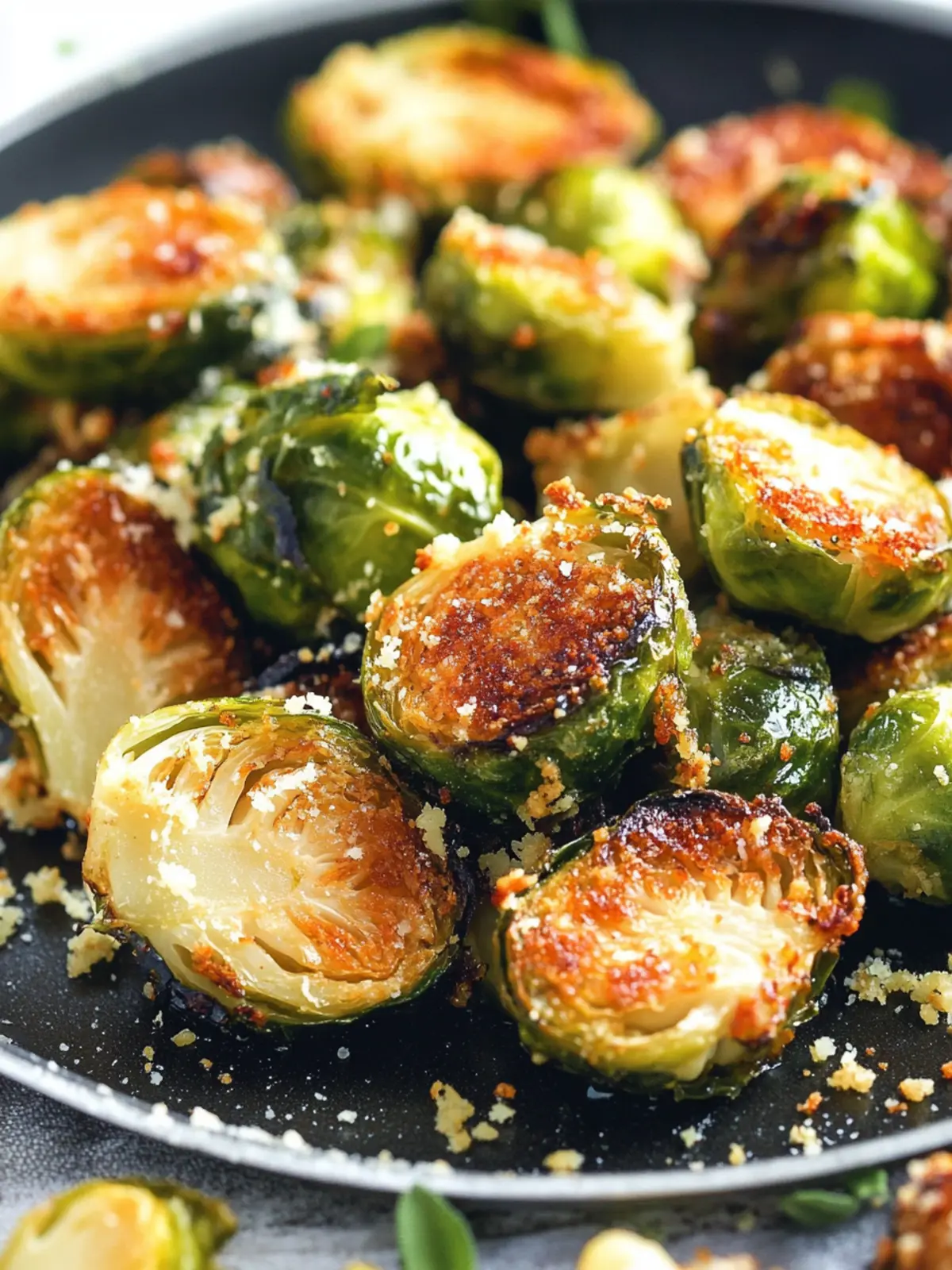 Crispy Garlic Parmesan Brussels Sprouts