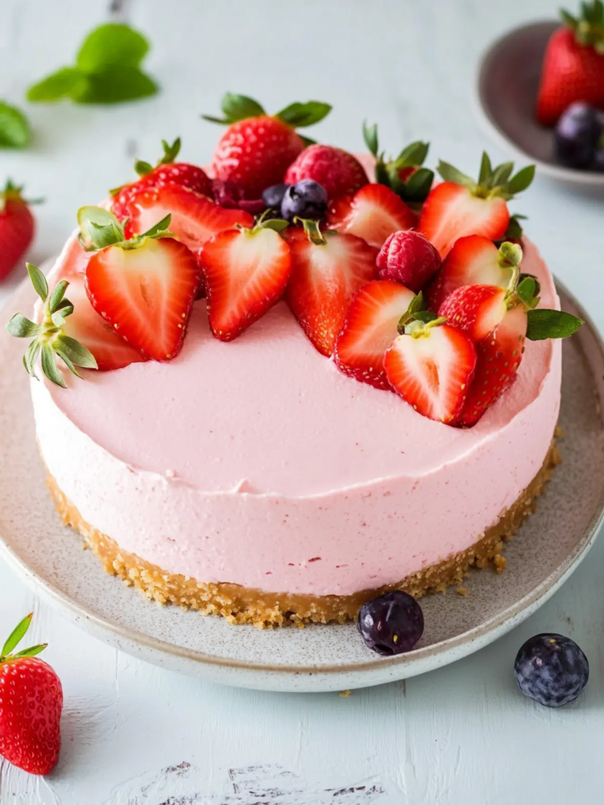 No-Bake Strawberry Cheesecake