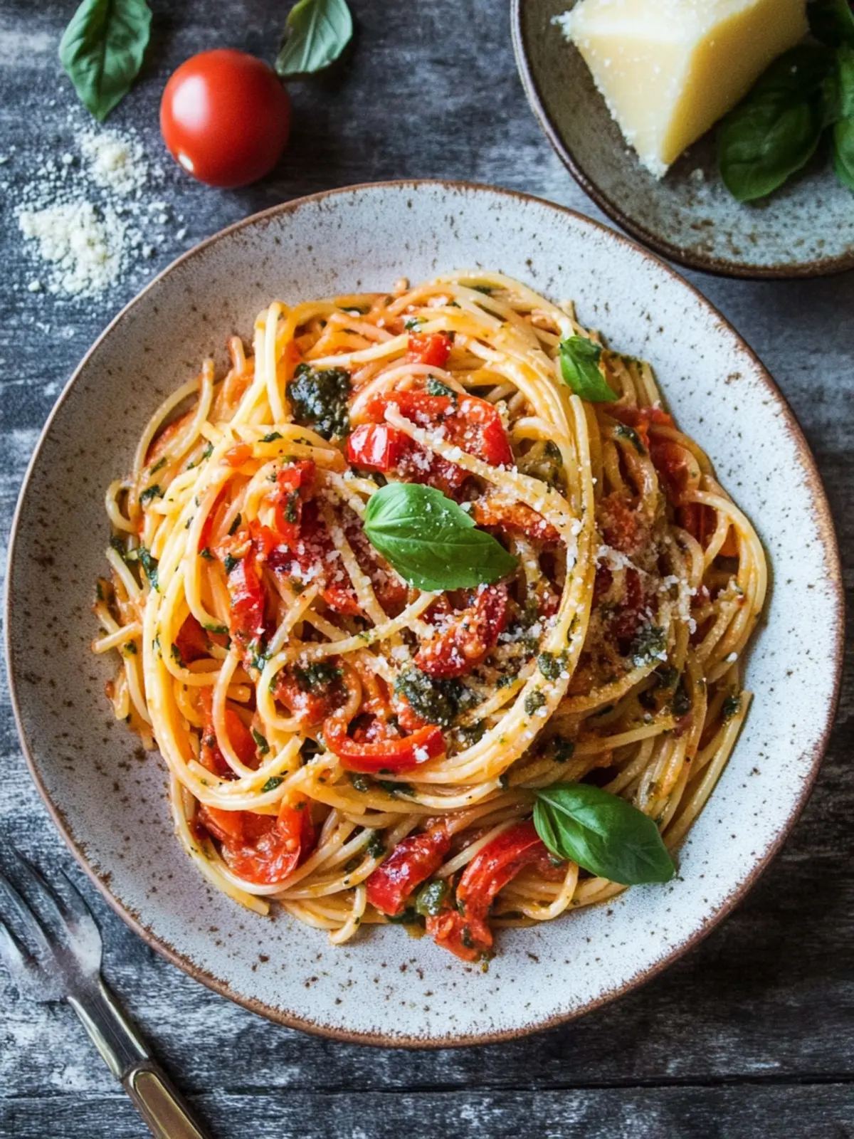 Roasted Red Pepper Pantry Pasta