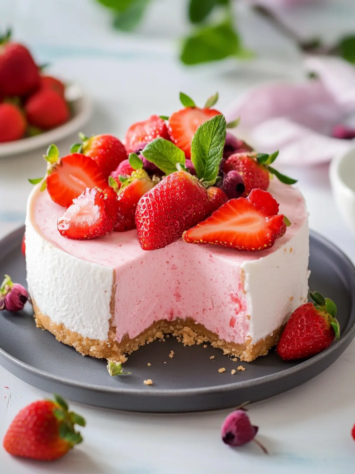 No-Bake Strawberry Cheesecake
