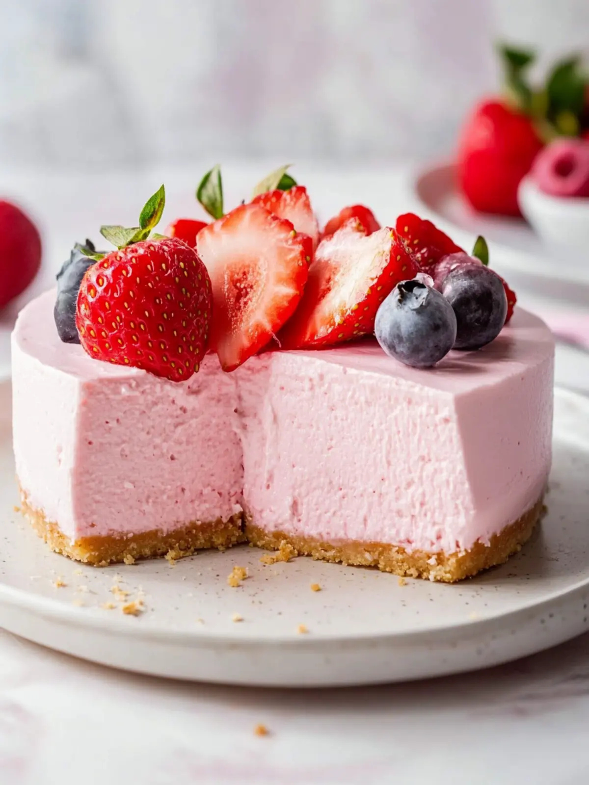 No-Bake Strawberry Cheesecake
