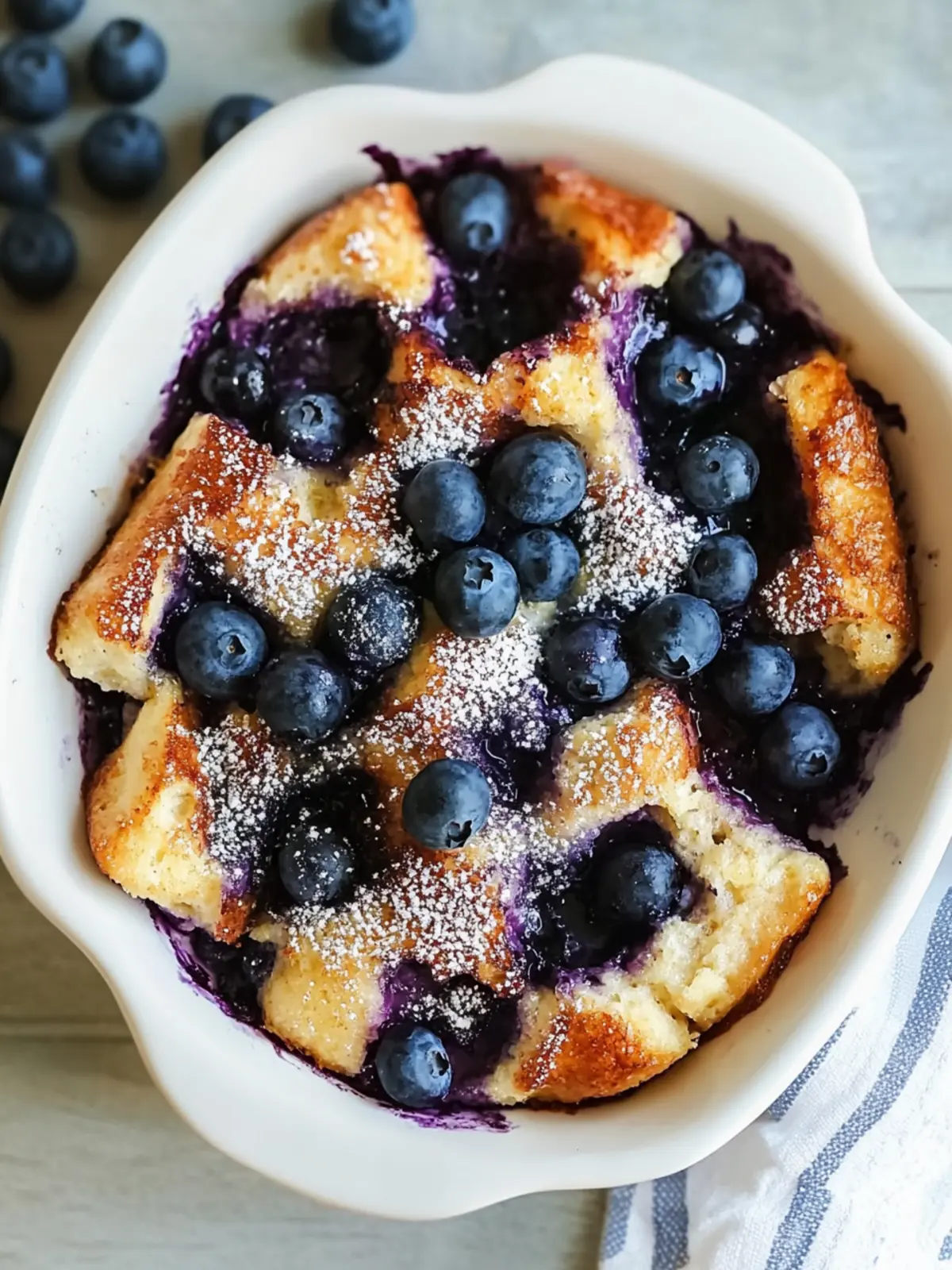 Easy Overnight Blueberry French Toast Casserole