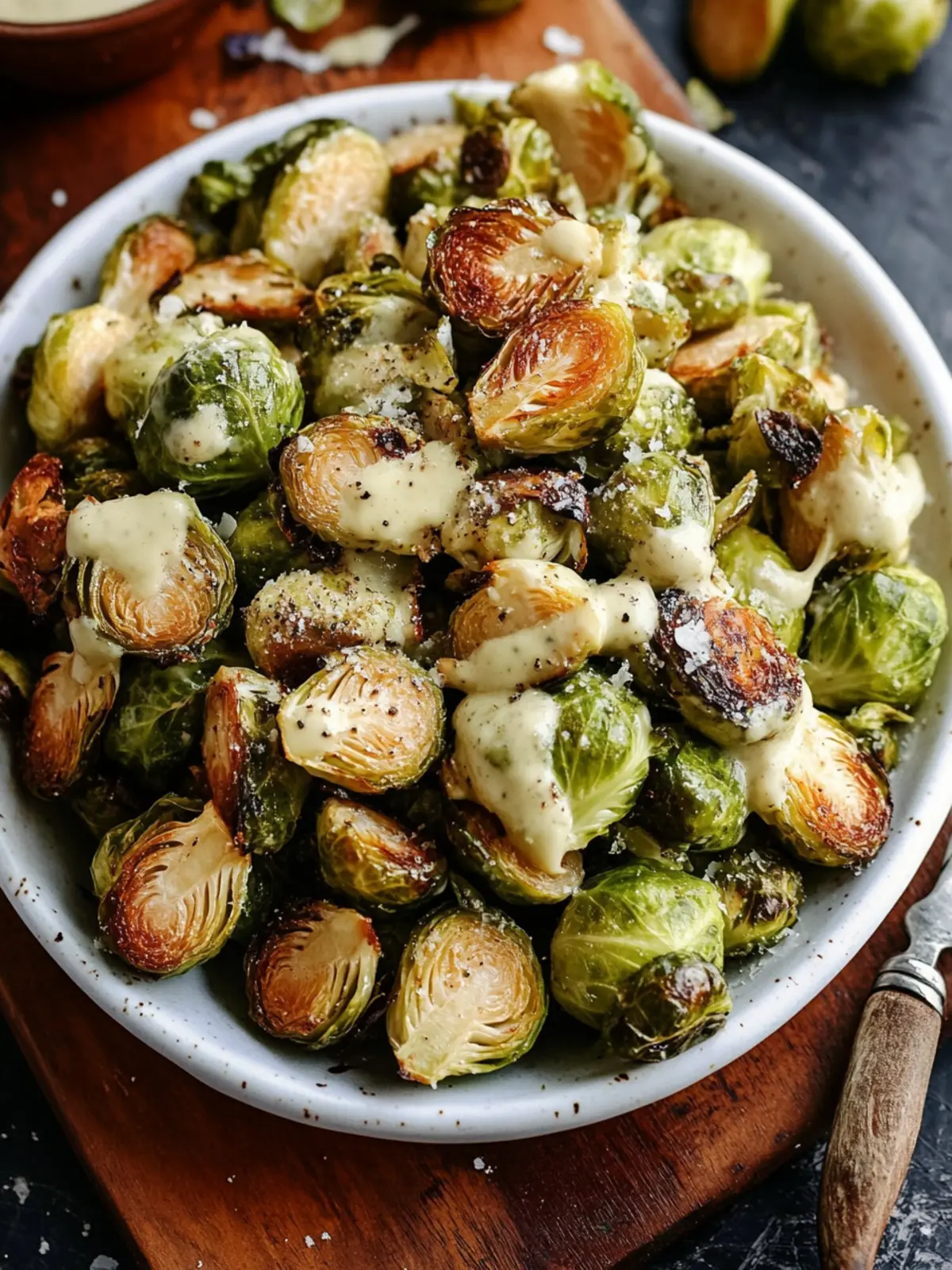 Ultimate Tahini-Caesar Roasted Brussels Sprouts Recipe 3 Tahini-Caesar Roasted Brussels Sprouts